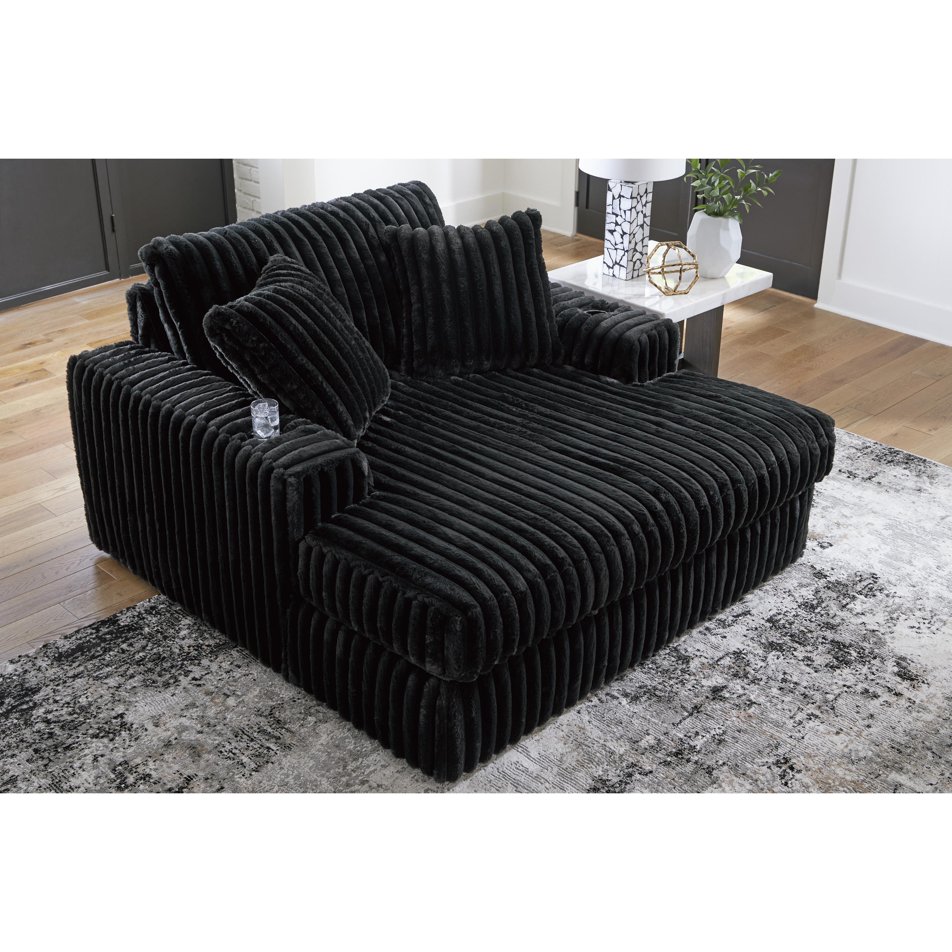  Manufacturer Color_Onyx --  Signature Design by Ashley Midnight Madness Fabric Chaise IMAGE 6