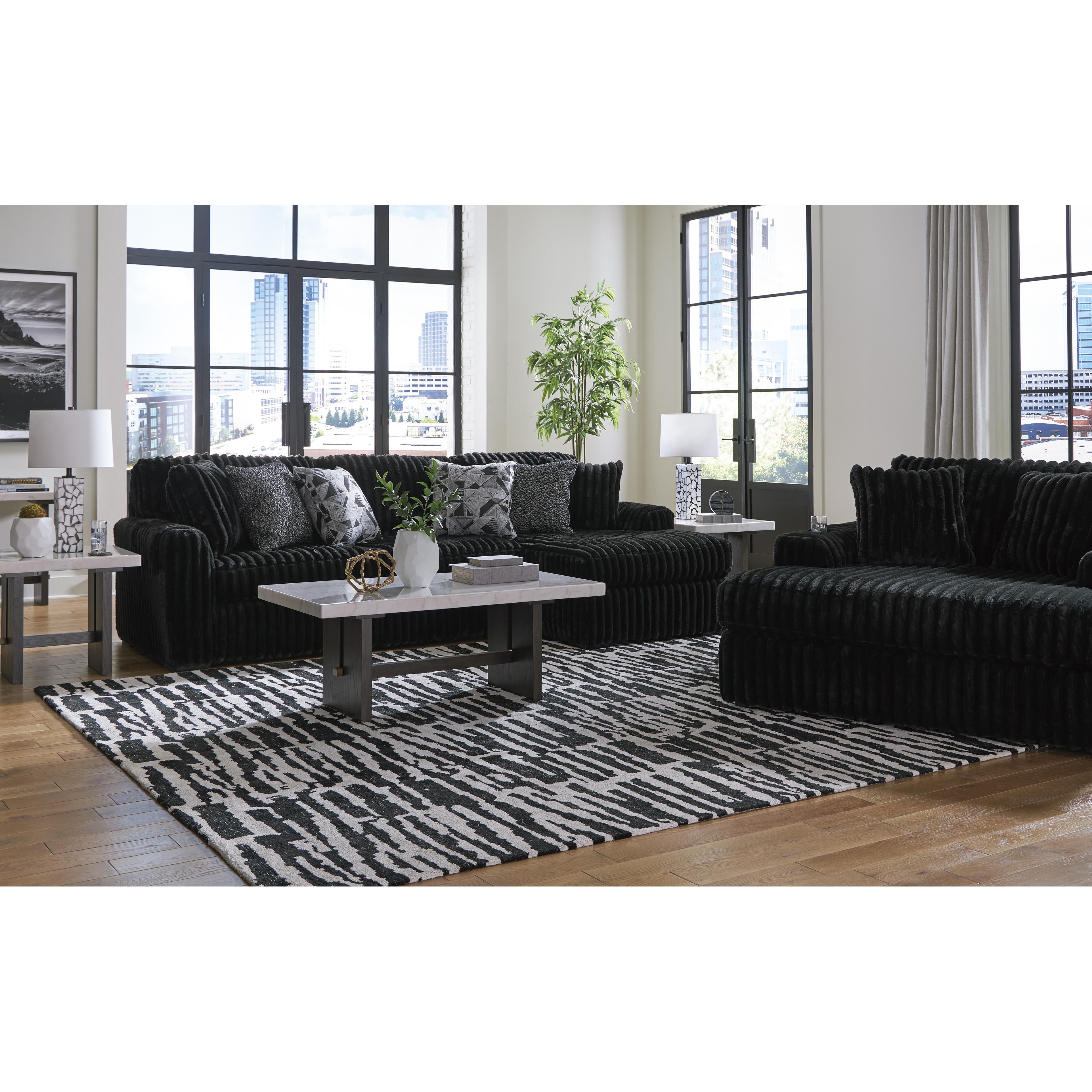  Manufacturer Color_Onyx --  Signature Design by Ashley Midnight Madness Fabric Chaise IMAGE 7