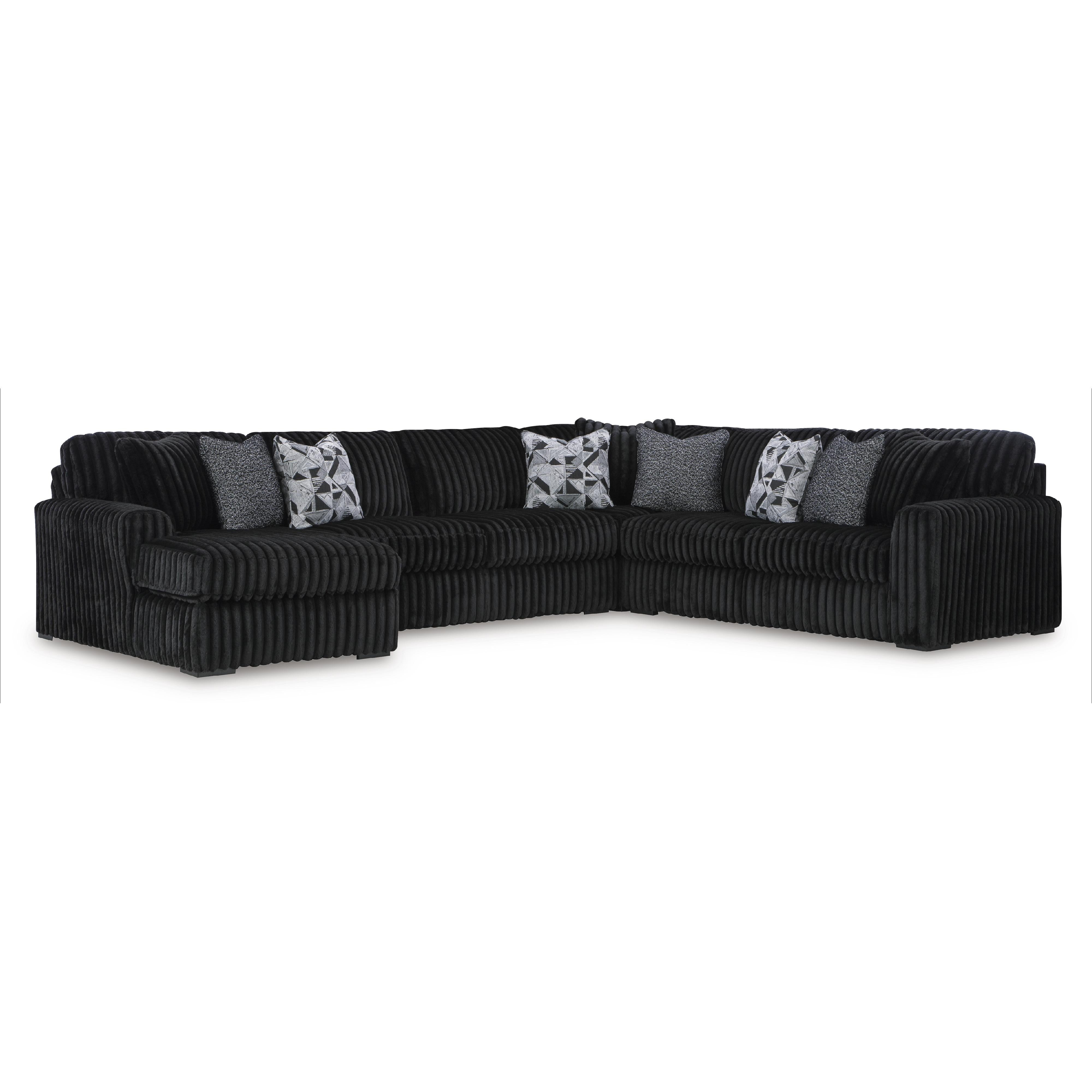  Manufacturer Color_Onyx --  Signature Design by Ashley Midnight Madness Fabric 4 pc Sectional IMAGE 1