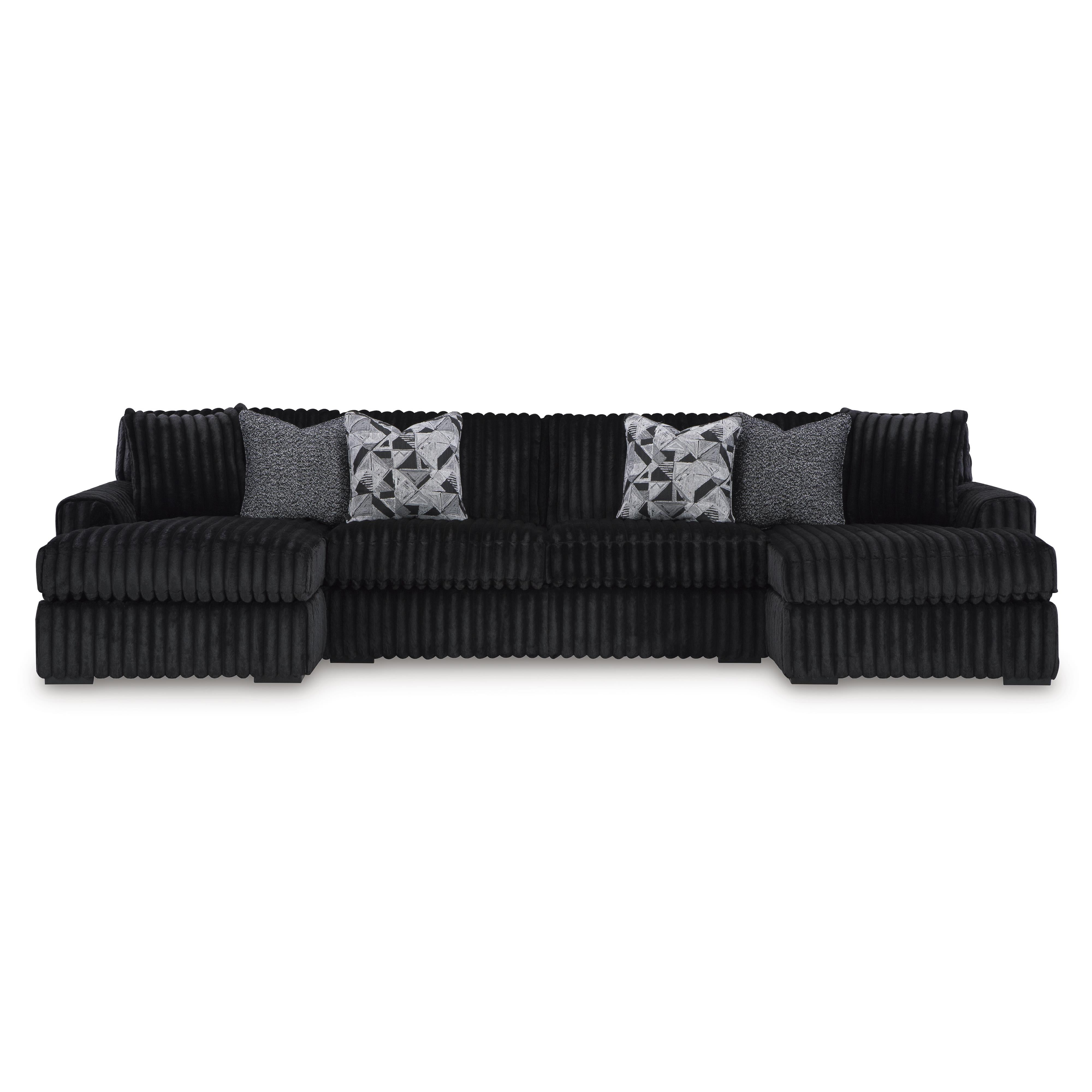  Manufacturer Color_Onyx --  Signature Design by Ashley Midnight Madness Fabric 3 pc Sectional IMAGE 1