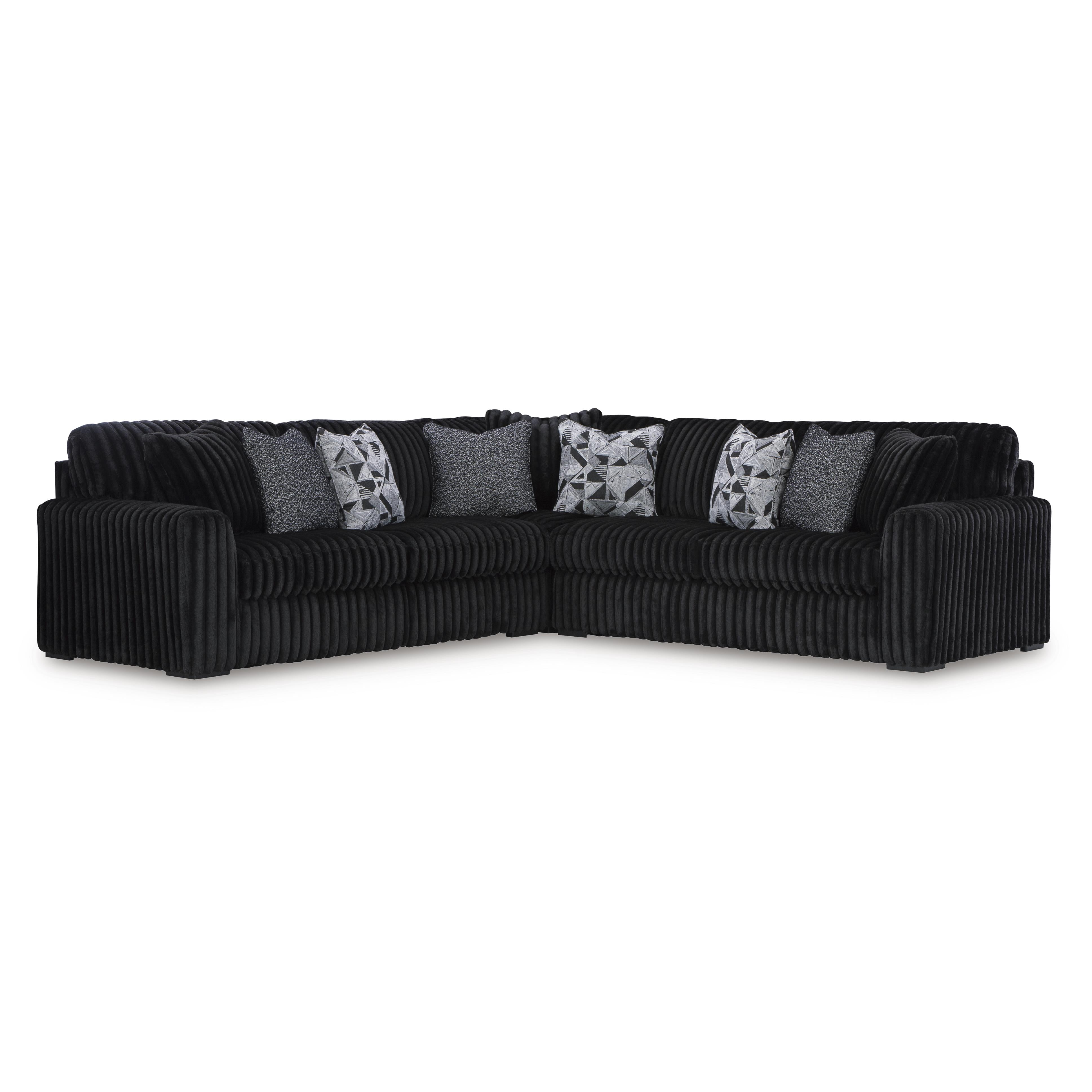  Manufacturer Color_Onyx --  Signature Design by Ashley Midnight Madness Fabric 3 pc Sectional IMAGE 1