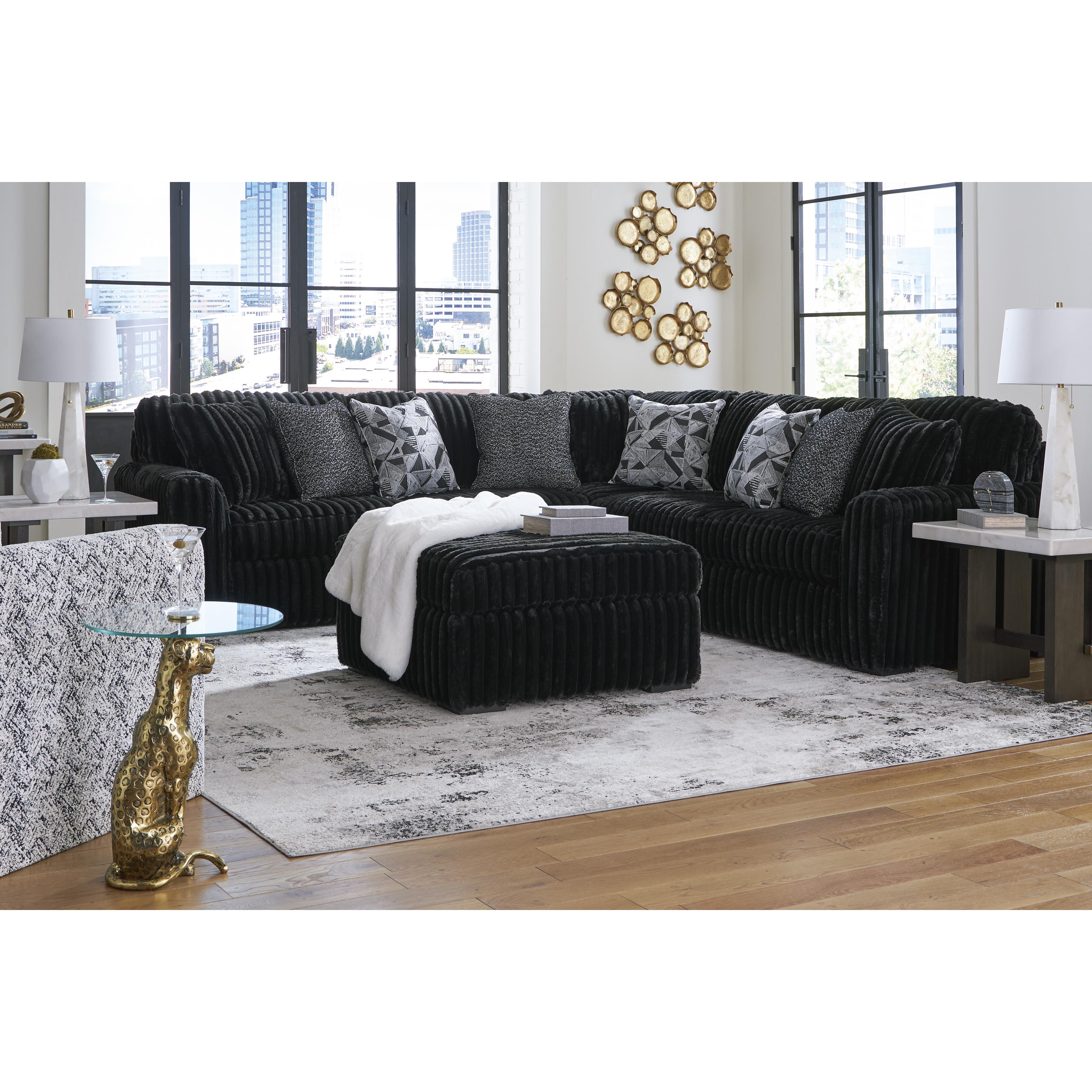 Manufacturer Color_Onyx --  Signature Design by Ashley Midnight Madness Fabric 3 pc Sectional IMAGE 7