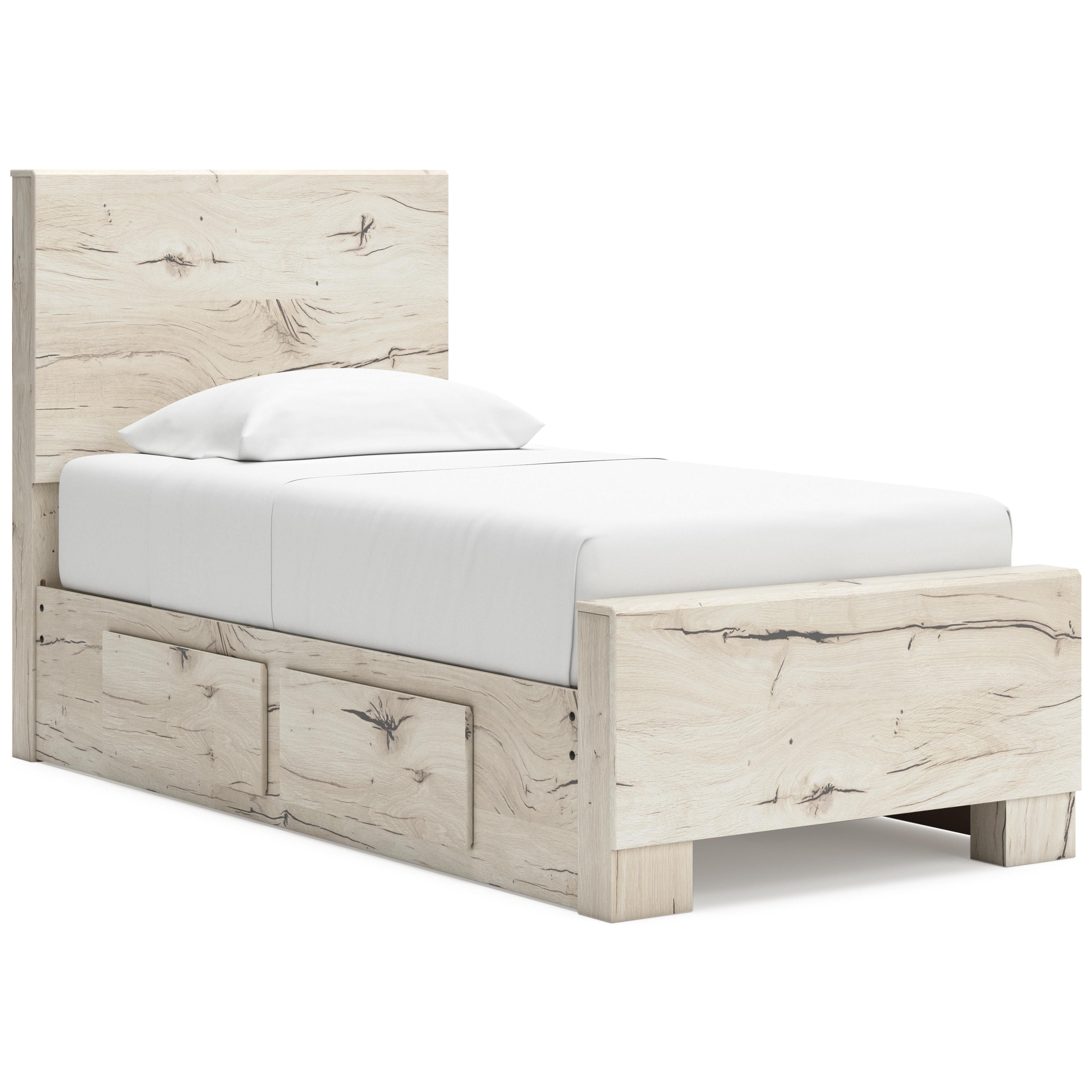  Size_Twin --  Signature Design by Ashley Lawroy Panel Bed with Storage IMAGE 1