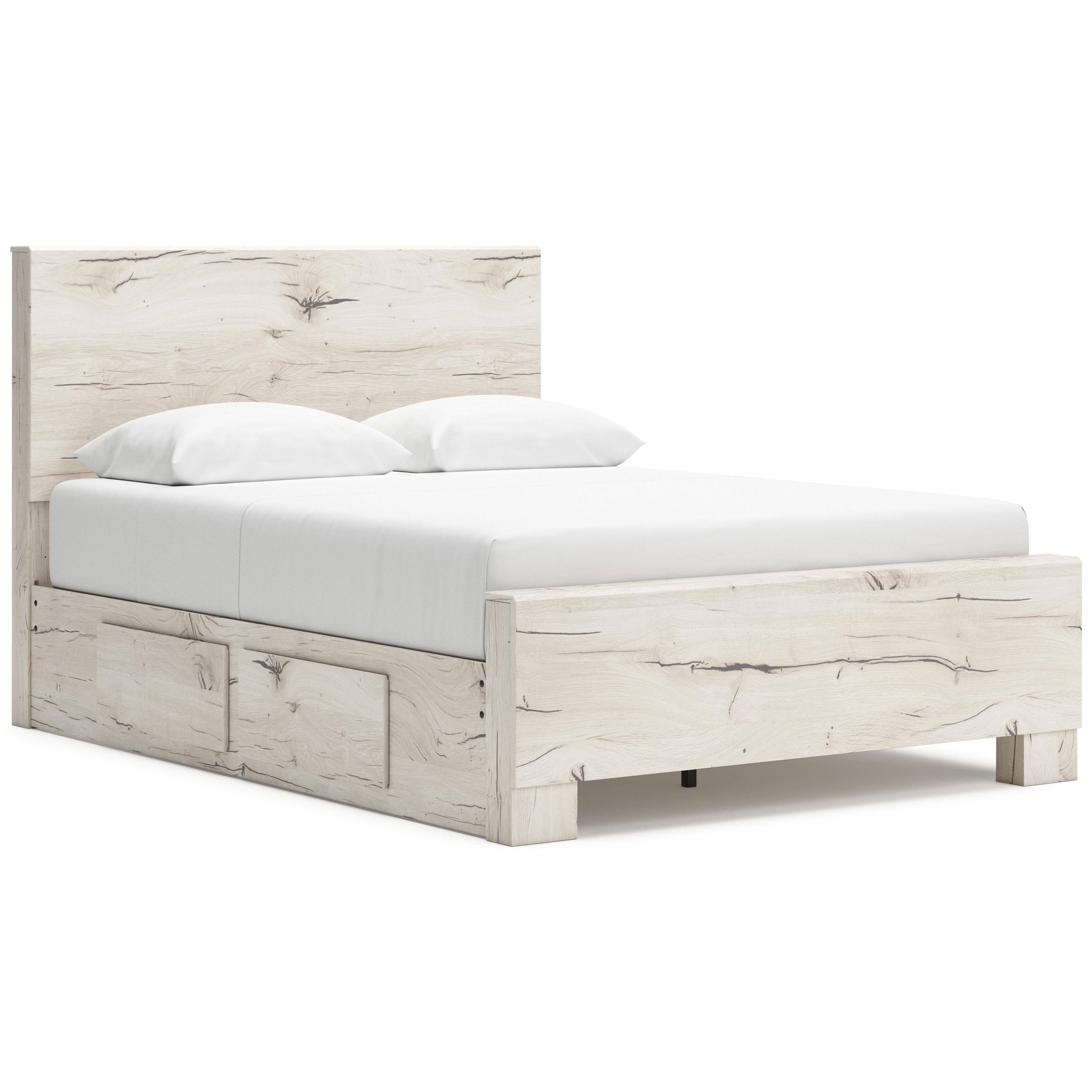  Size_Queen --  Signature Design by Ashley Lawroy Panel Bed with Storage IMAGE 1