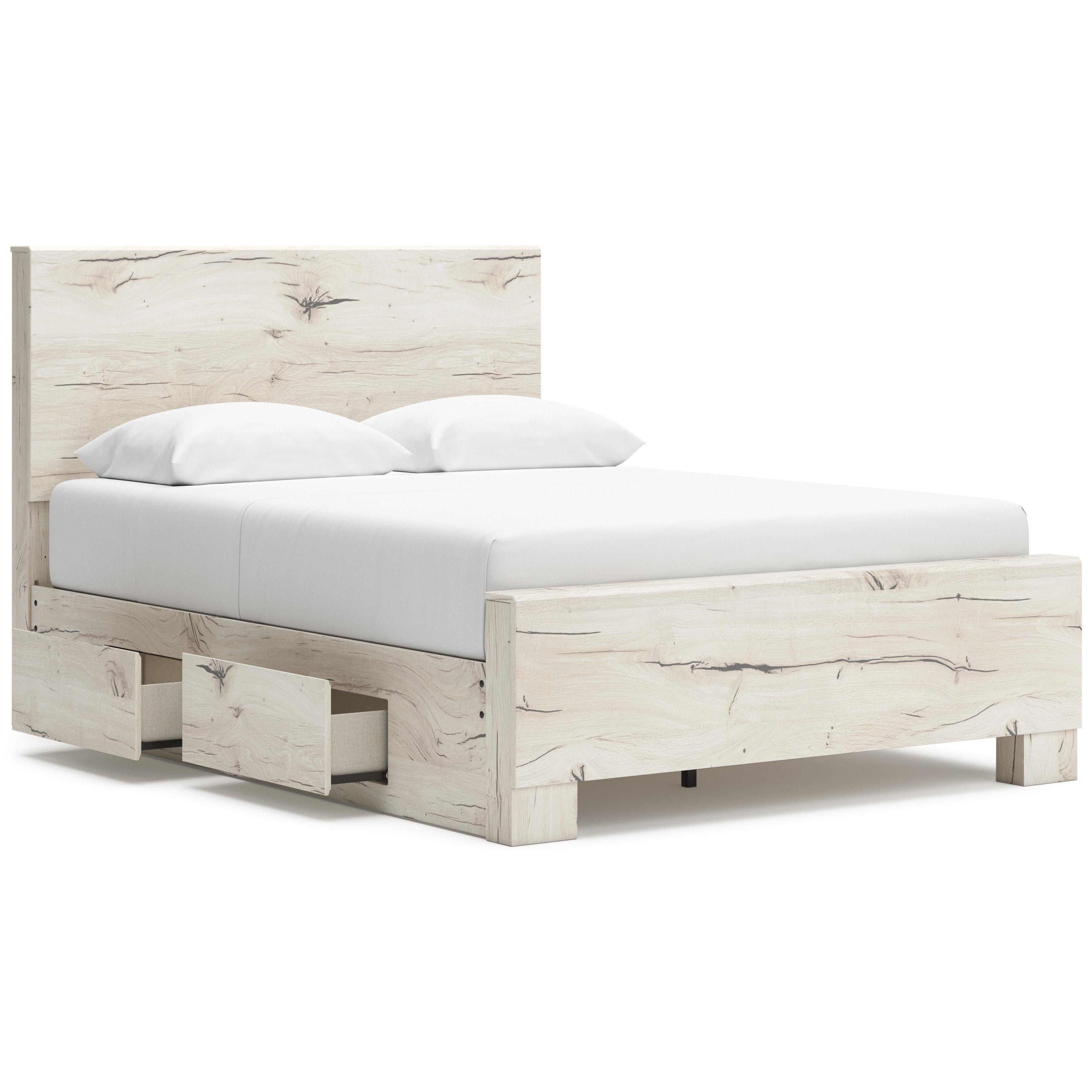  Size_Queen --  Signature Design by Ashley Lawroy Panel Bed with Storage IMAGE 2