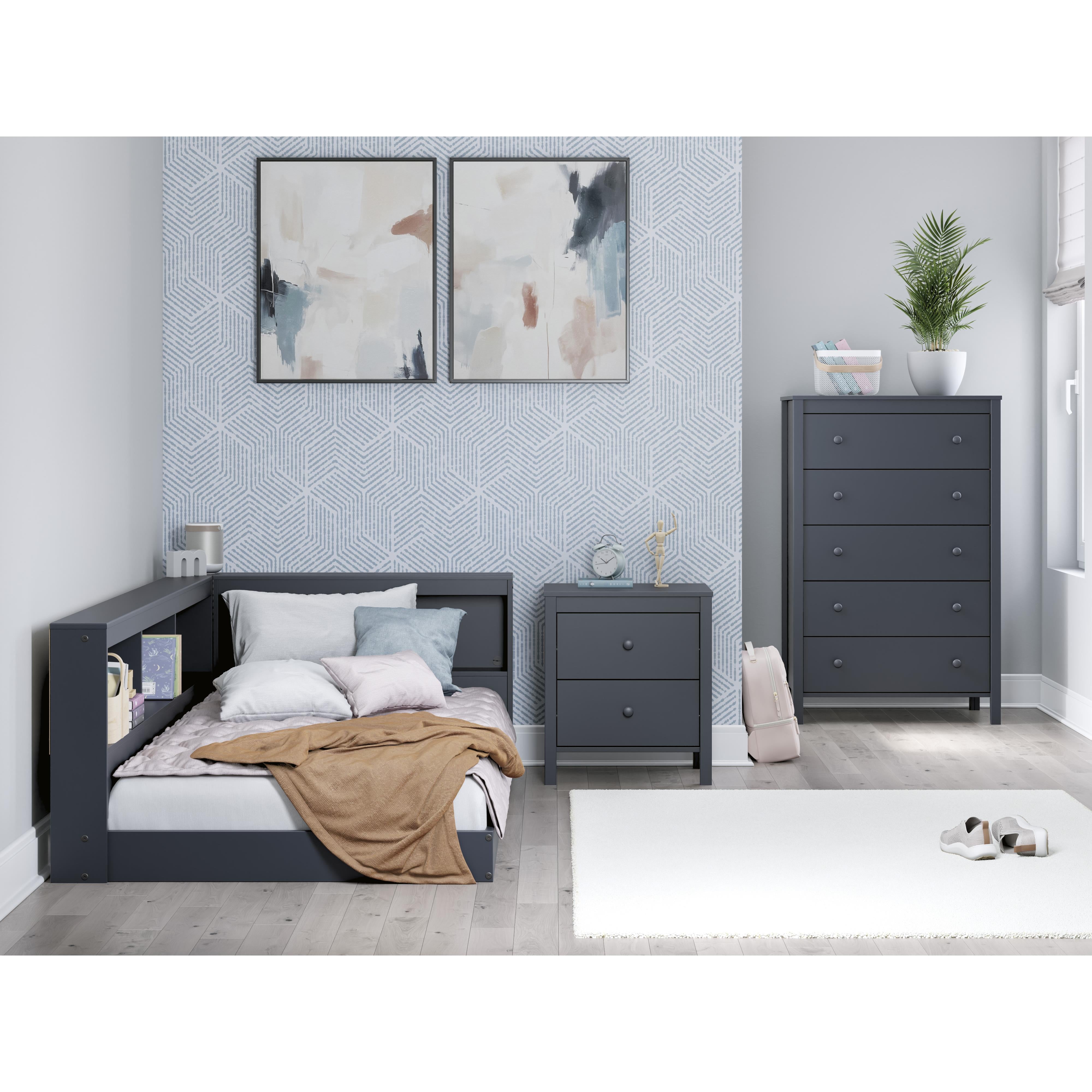  Size_Twin --  Signature Design by Ashley Simmenfort Bookcase Bed with Storage IMAGE 9