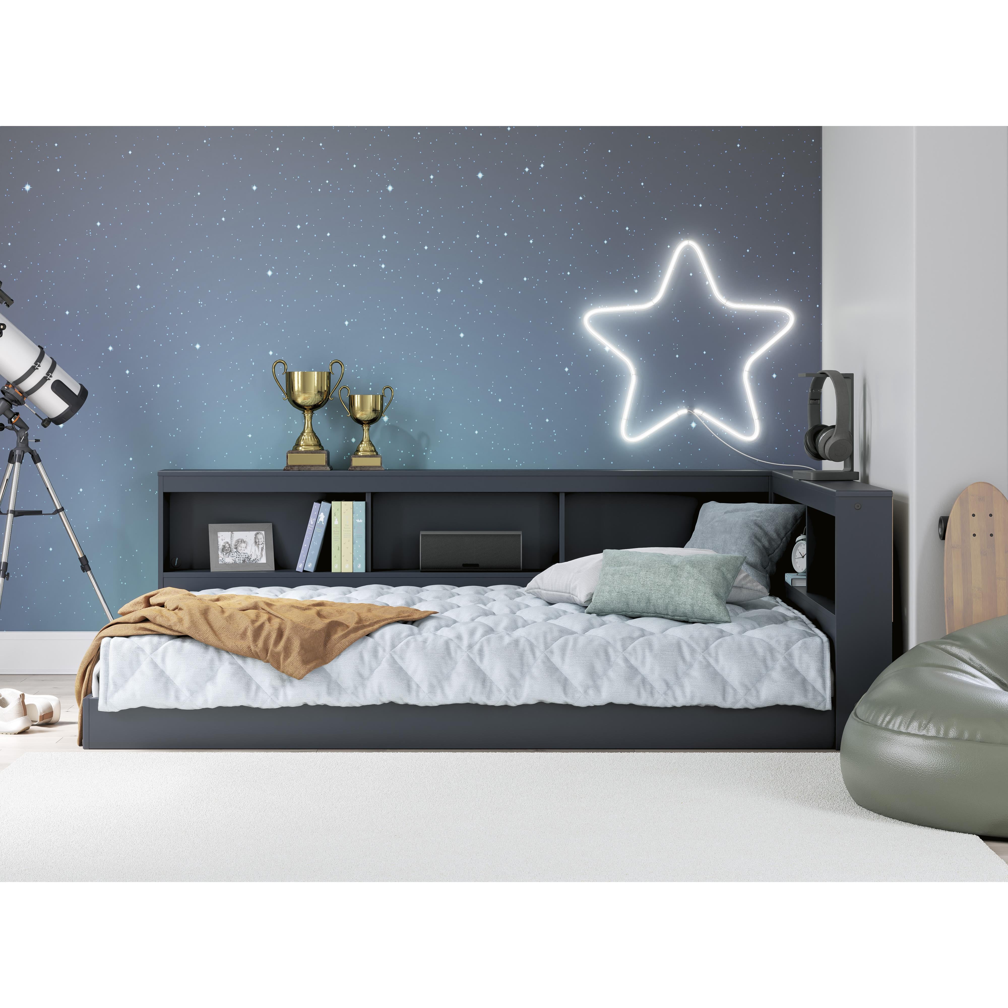  Size_Full --  Simmenfort EB1528B4 Full Bookcase Storage Bed IMAGE 8