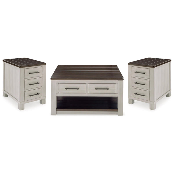 Signature Design by Ashley Darborn T796T1 Lift-top Coffee Table and 2 Chairside End Tables