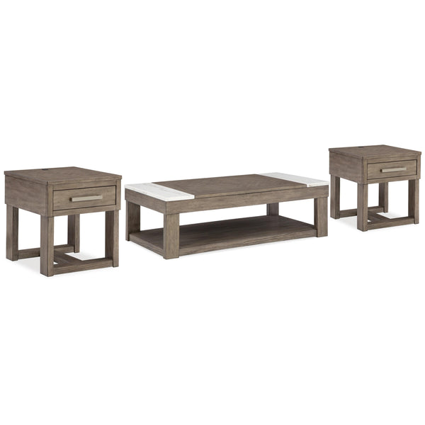 Signature Design by Ashley Loyaska T854T1 Lift-top Coffee Table and 2 End Tables