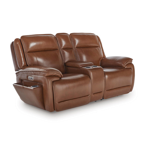 Signature Design by Ashley Healy Pier U1120418 Power Reclining Loveseat with Console and Adjustable Headrest