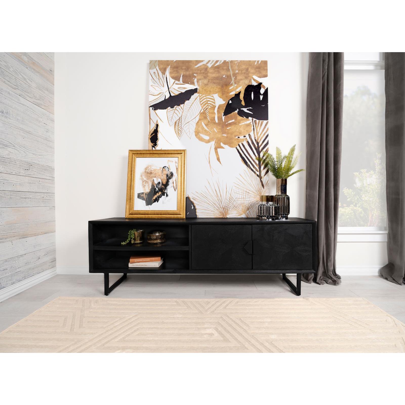  Coaster Furniture Marsden 703003 2-door Mango Wood 70" TV Stand - Charcoal Black IMAGE 2