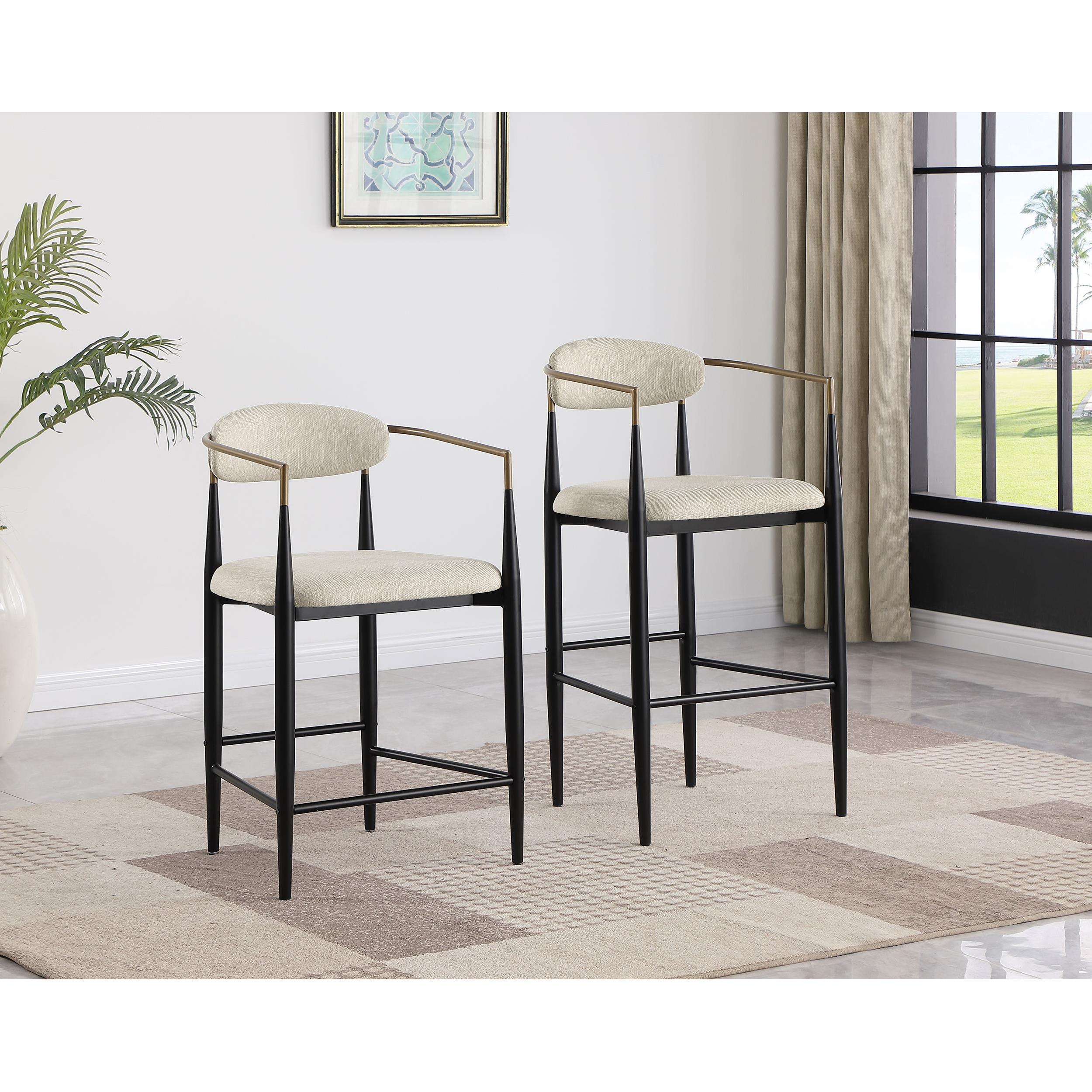  Coaster Furniture Tina 121187 Fabric Upholstered Bar Chair - Beige IMAGE 9
