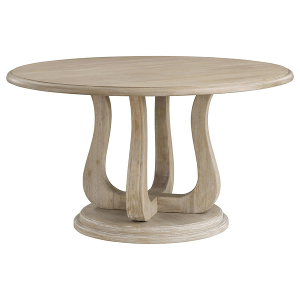 Coaster Furniture Trofello 123120 Round 60-inch Pedestal Dining Table - White Washed