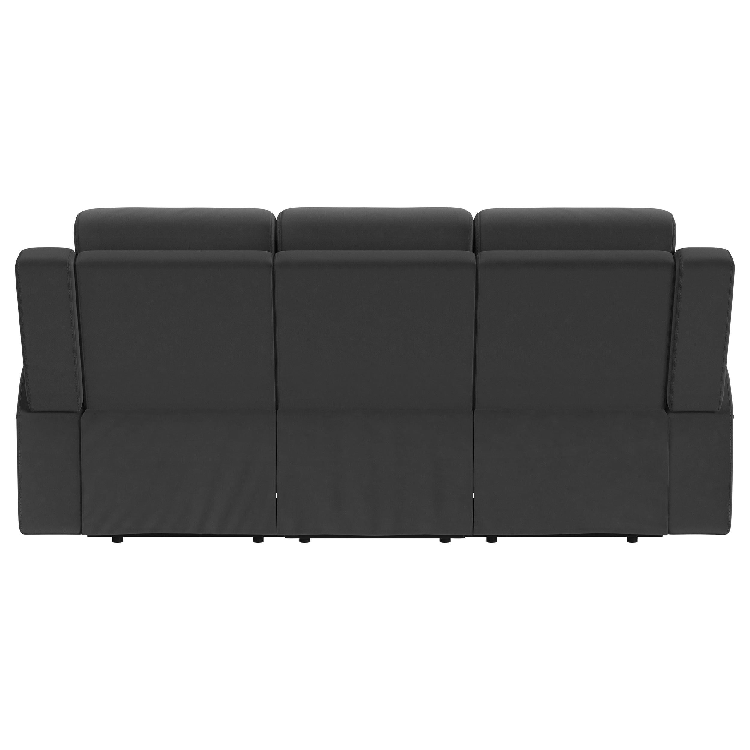  Coaster Furniture Brentwood 610284 Upholstered Motion Reclining Sofa - Dark Charcoal IMAGE 7