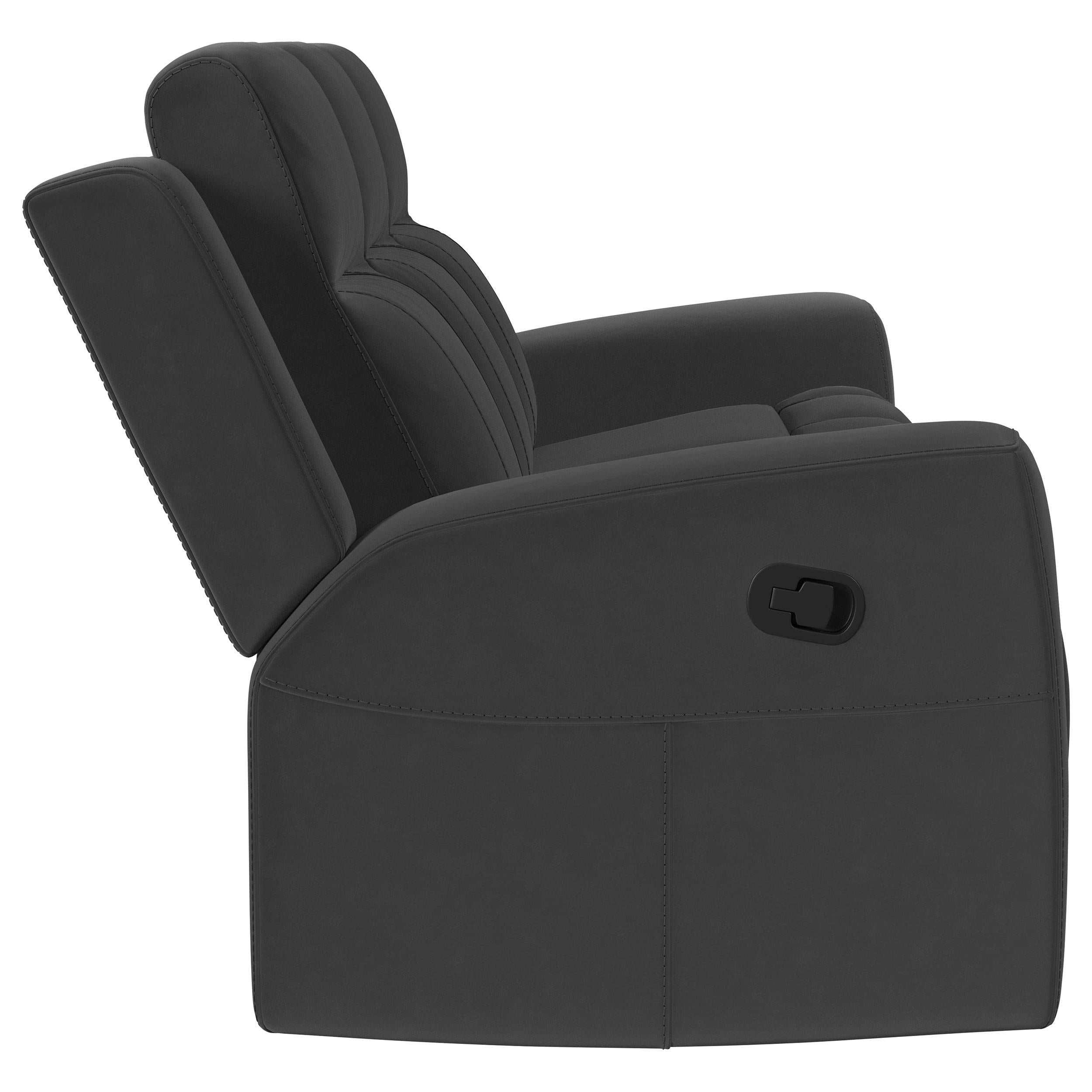  Coaster Furniture Brentwood 610284 Upholstered Motion Reclining Sofa - Dark Charcoal IMAGE 8