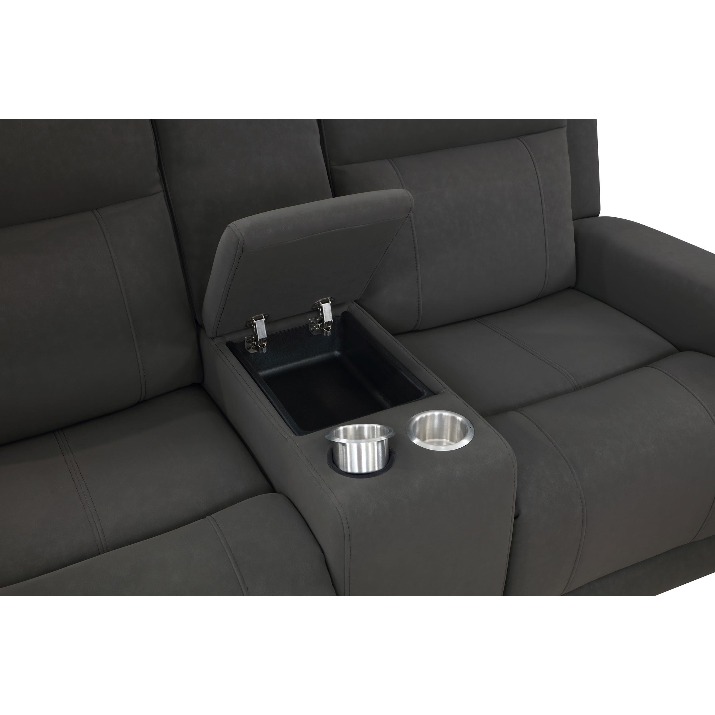  Coaster Furniture Brentwood 610285 Upholstered Reclining Loveseat - Dark Charcoal IMAGE 12