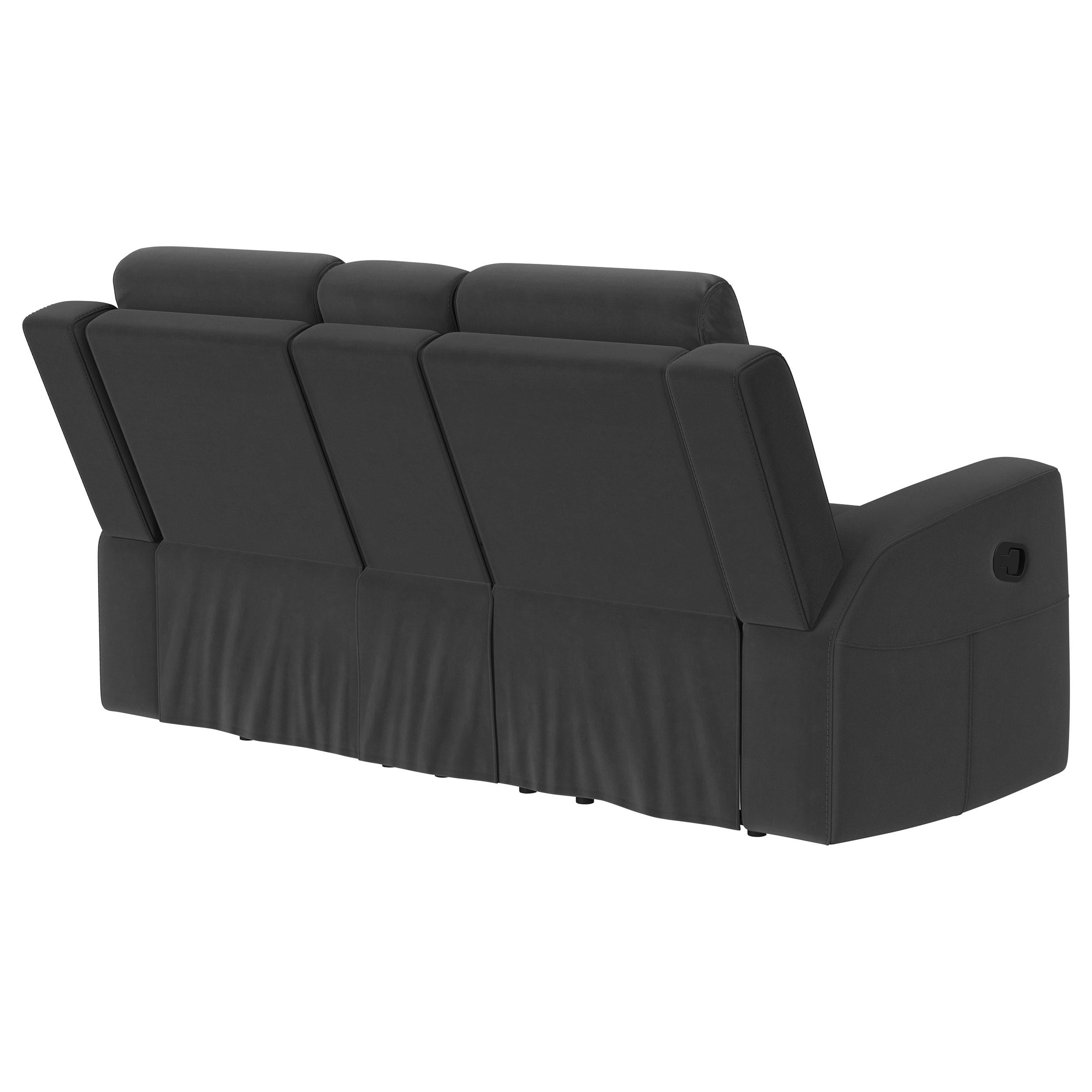  Coaster Furniture Brentwood 610285 Upholstered Reclining Loveseat - Dark Charcoal IMAGE 7