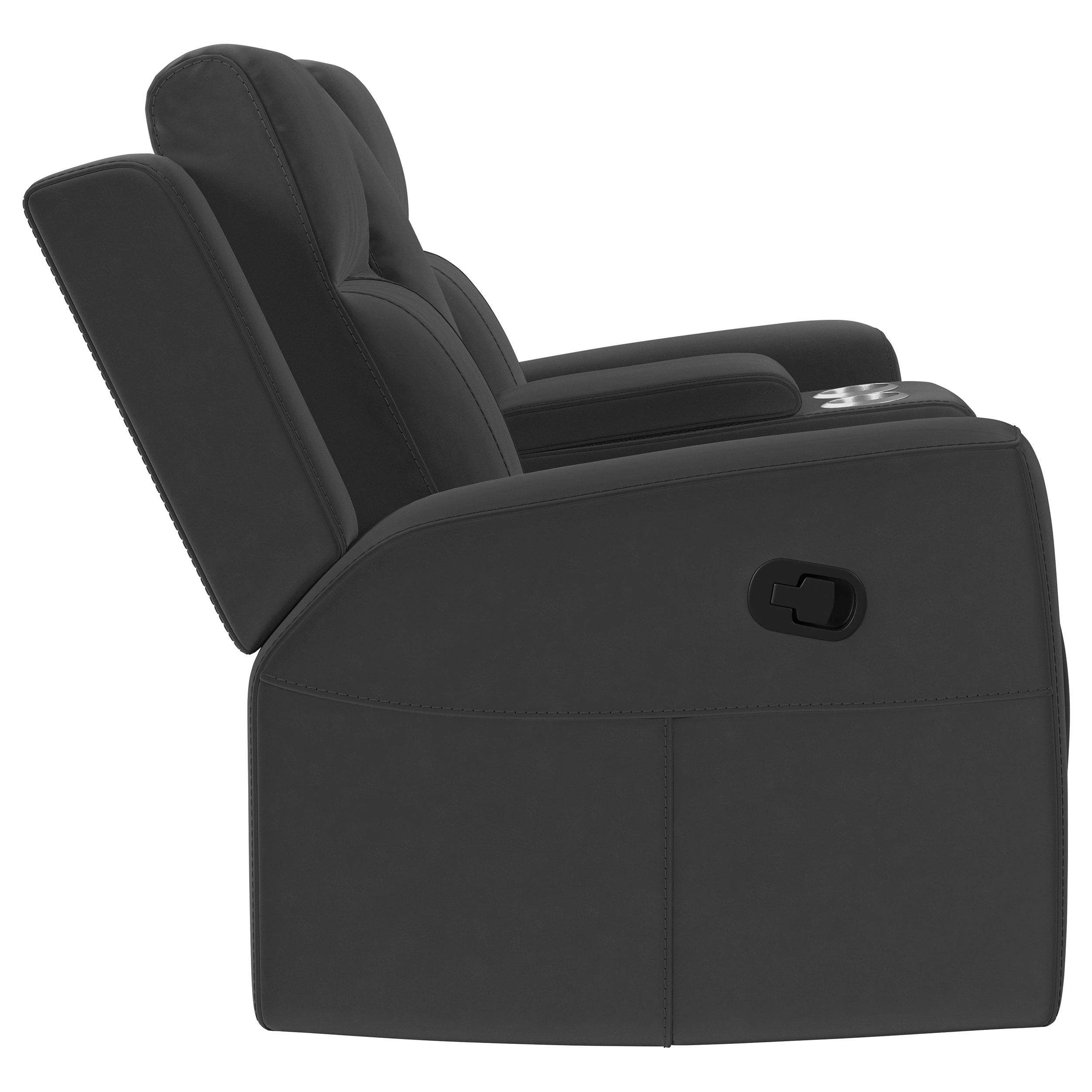  Coaster Furniture Brentwood 610285 Upholstered Reclining Loveseat - Dark Charcoal IMAGE 8