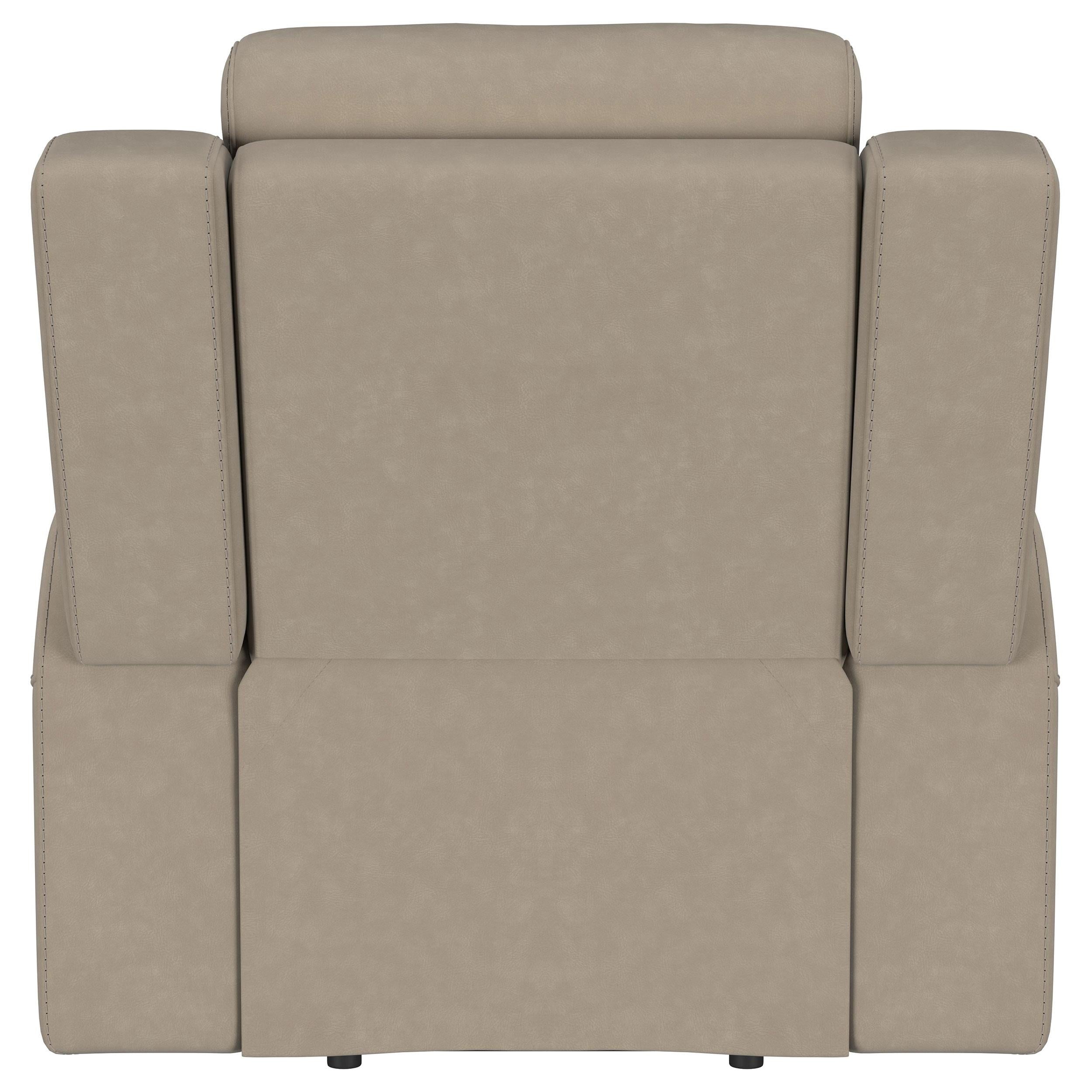  Coaster Furniture Brentwood 610283 Upholstered Recliner Chair - Taupe IMAGE 7