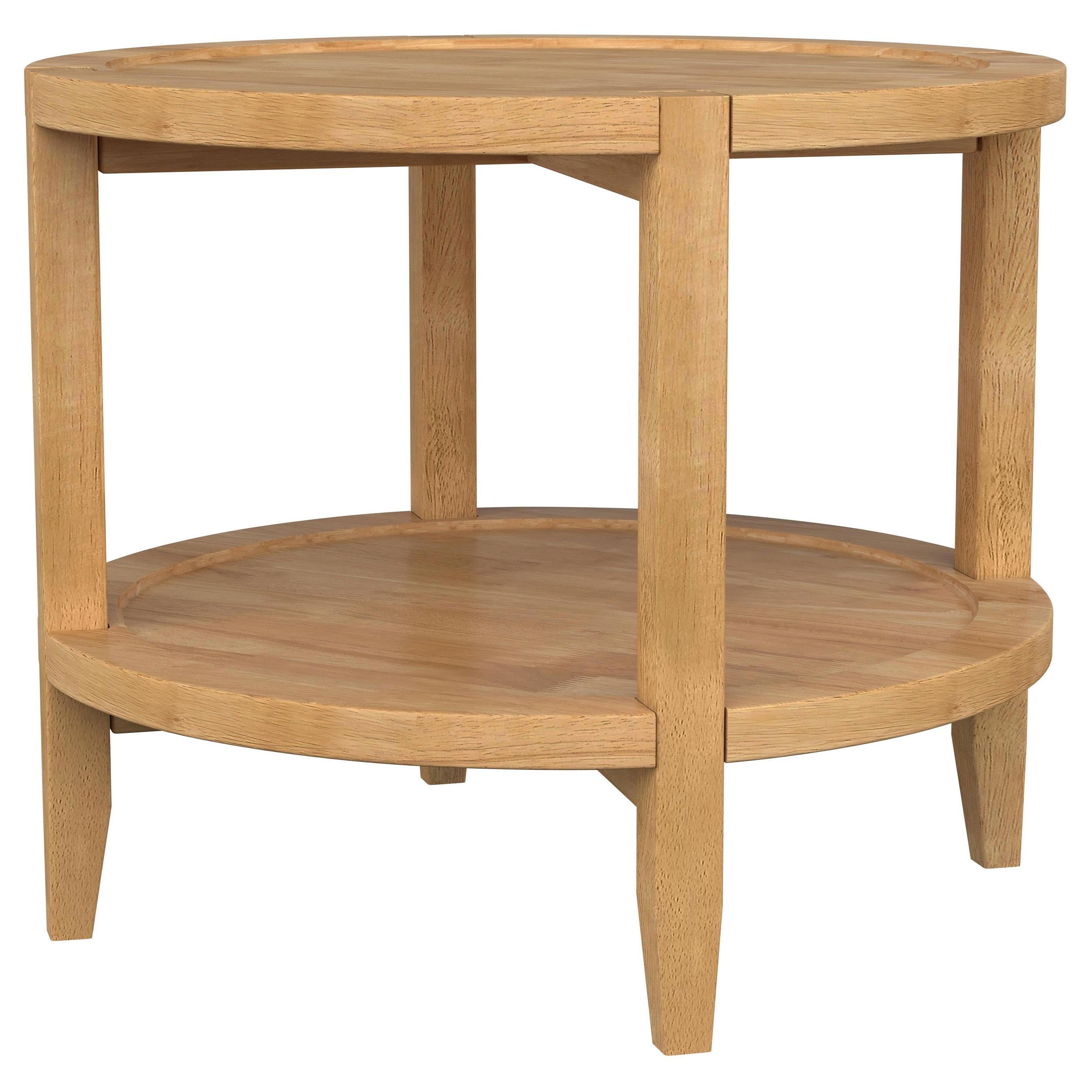  Coaster Furniture Camillo 709697 Round Solid Wood Side End Table - Maple Brown IMAGE 3