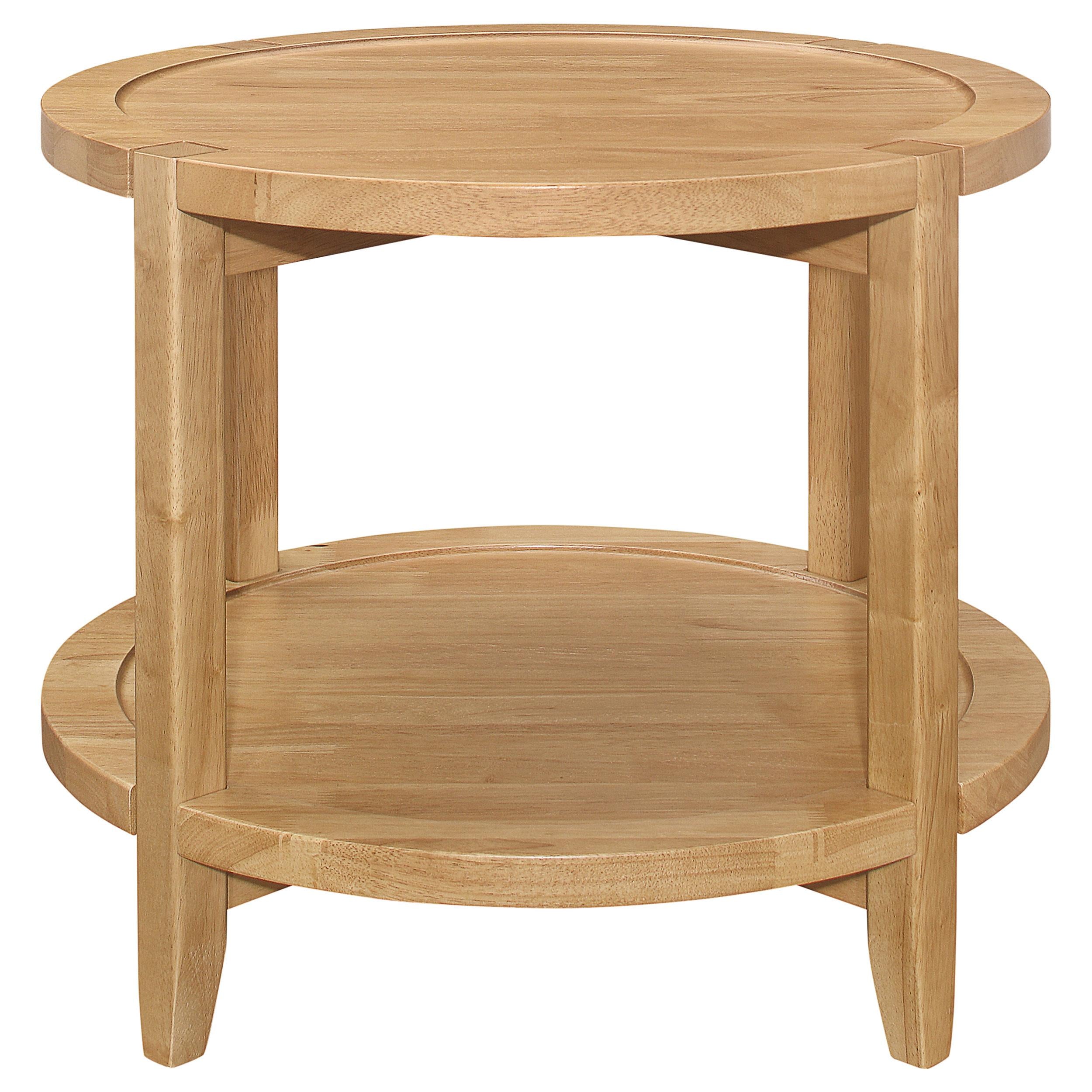  Coaster Furniture Camillo 709697 Round Solid Wood Side End Table - Maple Brown IMAGE 4