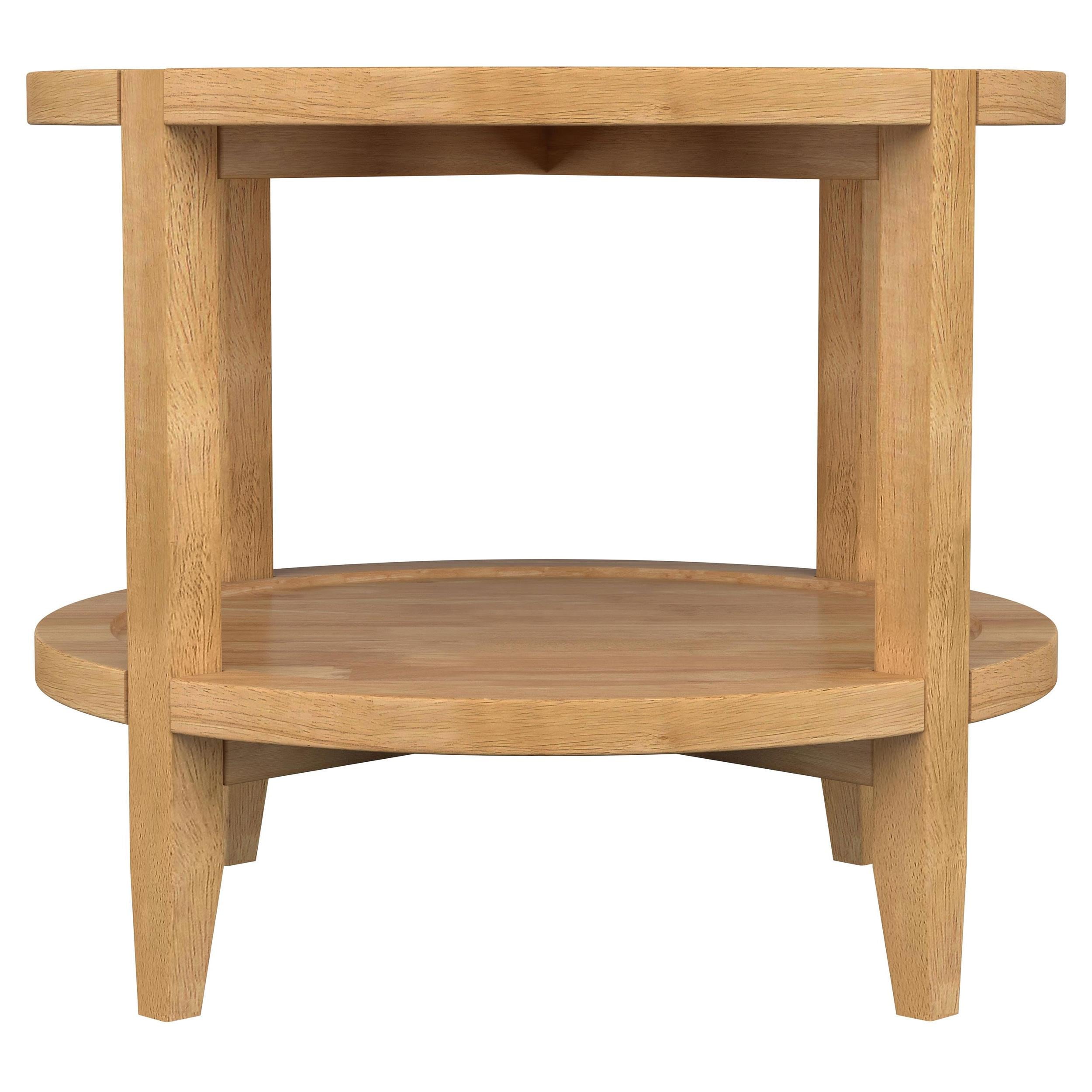  Coaster Furniture Camillo 709697 Round Solid Wood Side End Table - Maple Brown IMAGE 5