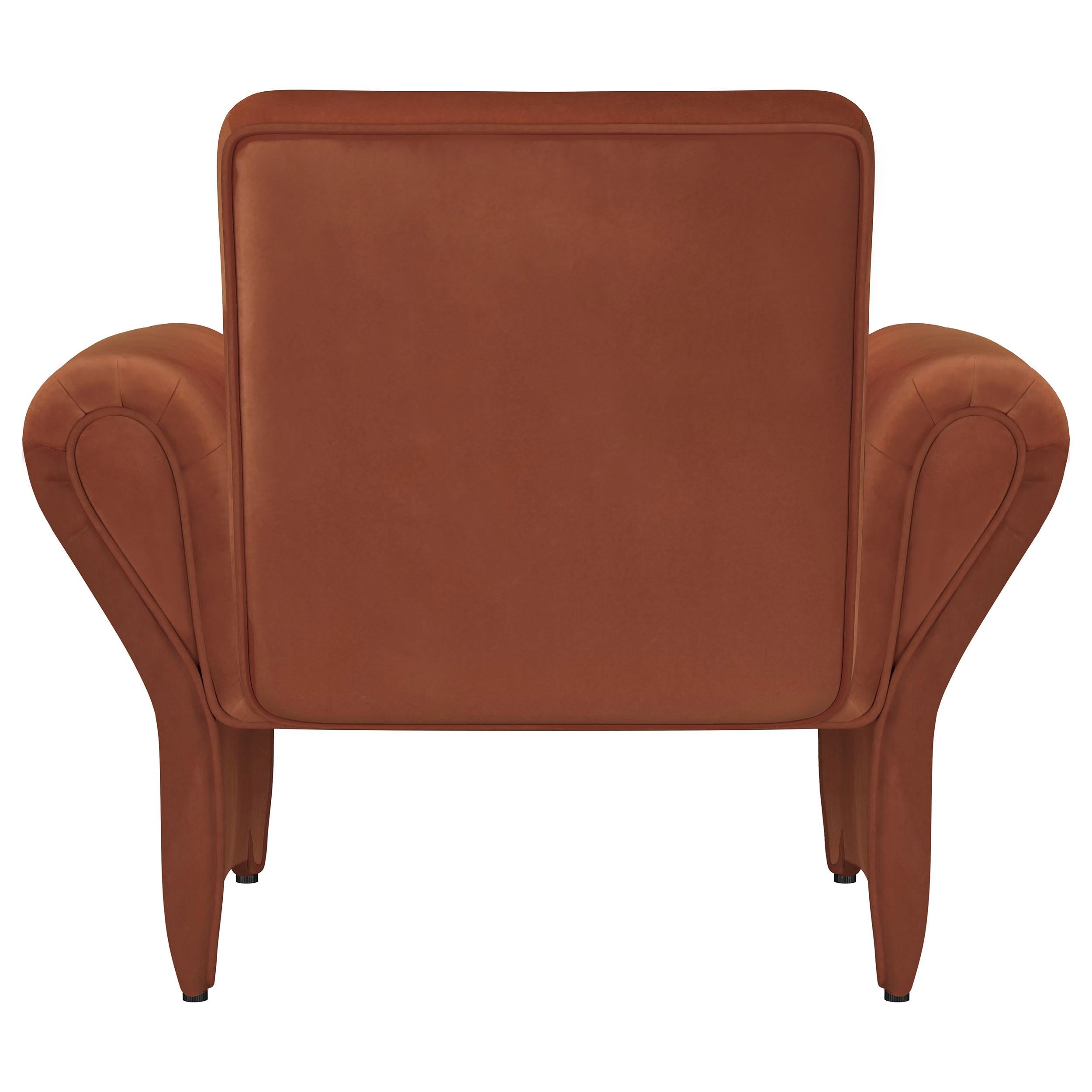  Coaster Furniture Liana 903150 Upholstered Roll Arm Accent Armchair - Rust Orange IMAGE 6