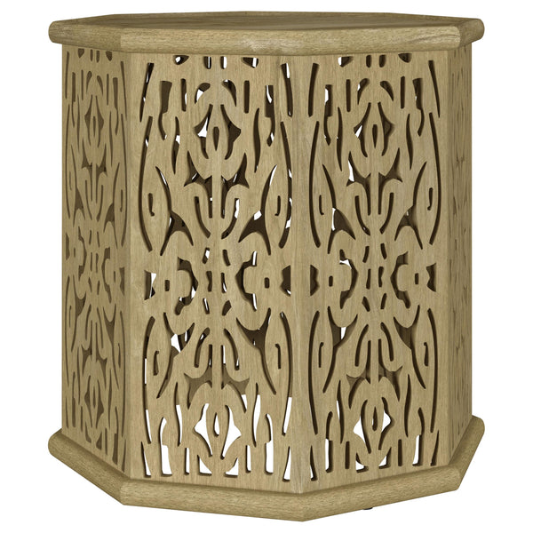 Coaster Furniture Torres 931148 Octagonal Solid Mango Wood Side Table - Natural Brown