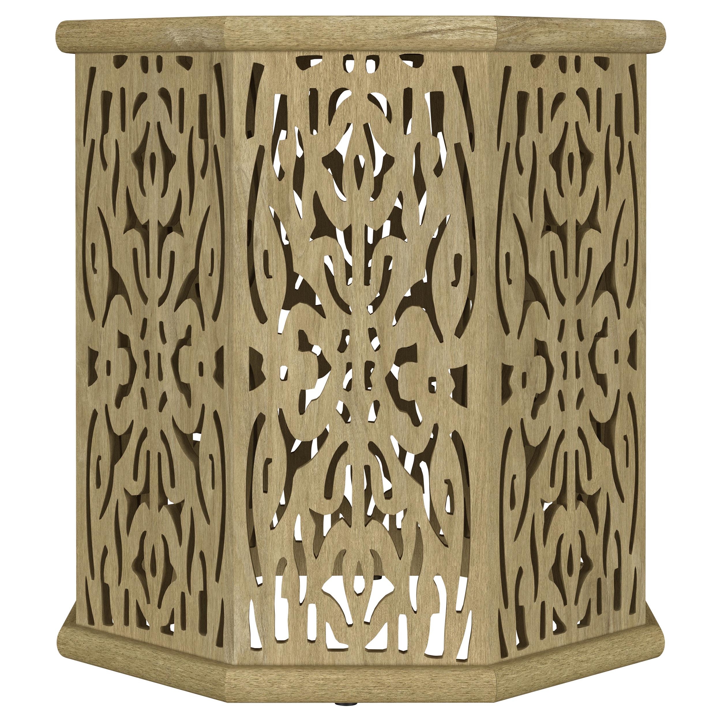  Coaster Furniture Torres 931148 Octagonal Solid Mango Wood Side Table - Natural Brown IMAGE 2