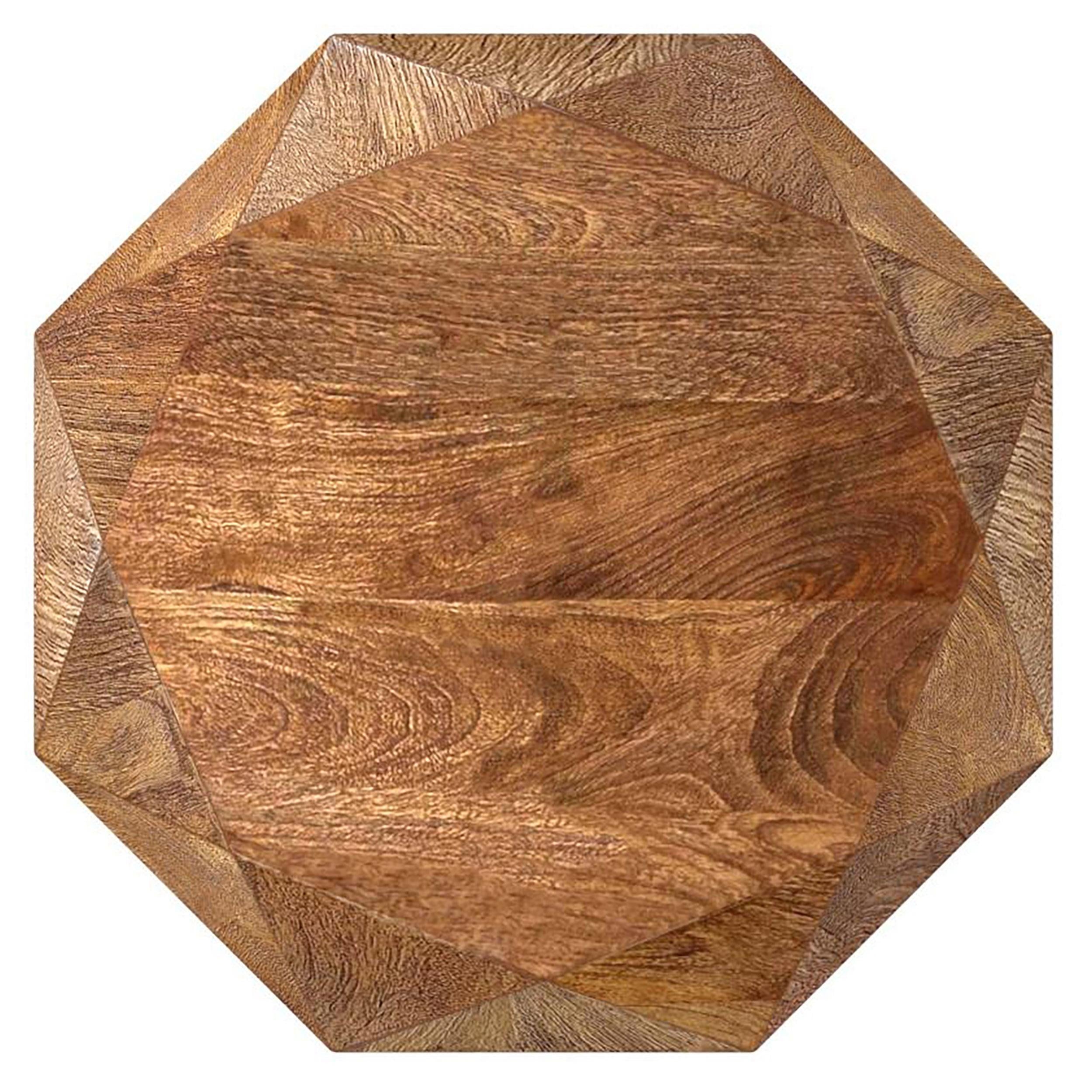  Coaster Furniture Jacinto 931158 Octagonal Solid Mango Wood Side Table - Natural Brown IMAGE 2