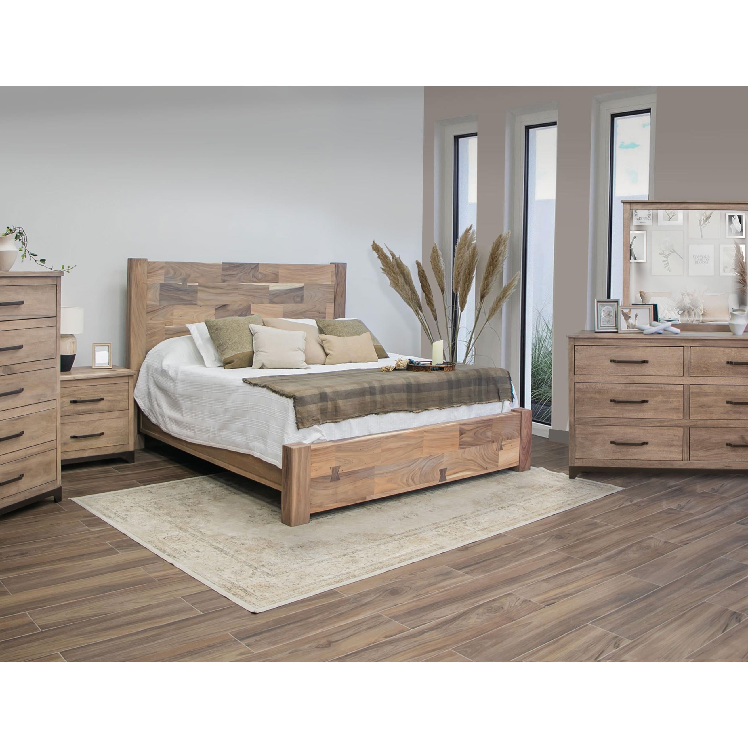  International Furniture Direct Natural Parota IFD8681CHT 5 Drawers Chest - Brown cappuccino/Natural Parota IMAGE 2