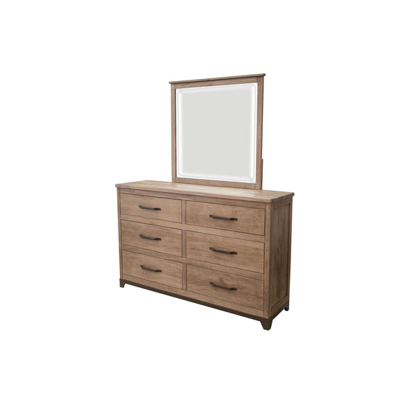 International Furniture Direct Natural Parota IFD8681DSR 6 Drawers Dresser - Brown cappuccino/Natural Parota