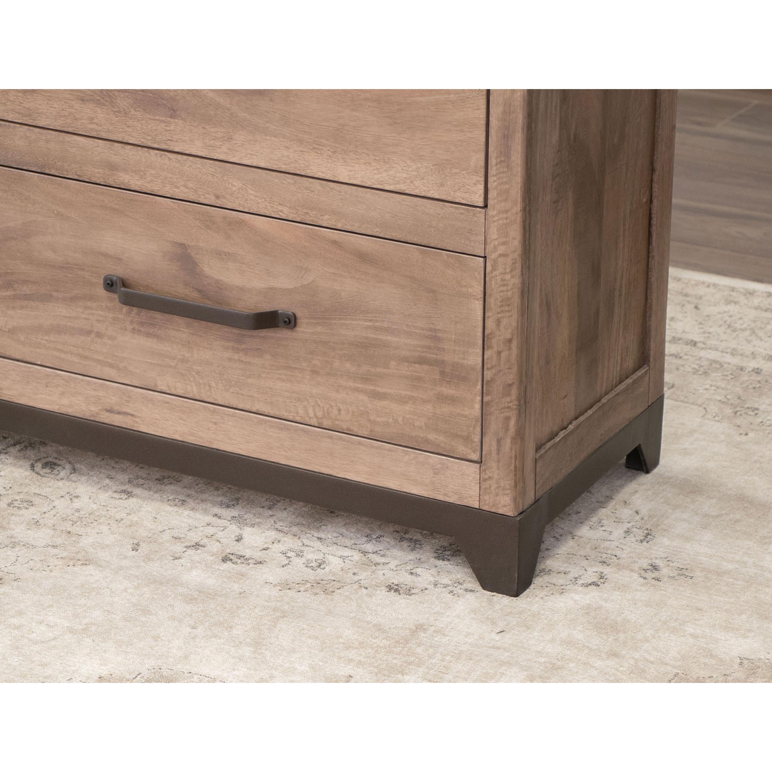  International Furniture Direct Natural Parota IFD8681DSR 6 Drawers Dresser - Brown cappuccino/Natural Parota IMAGE 3