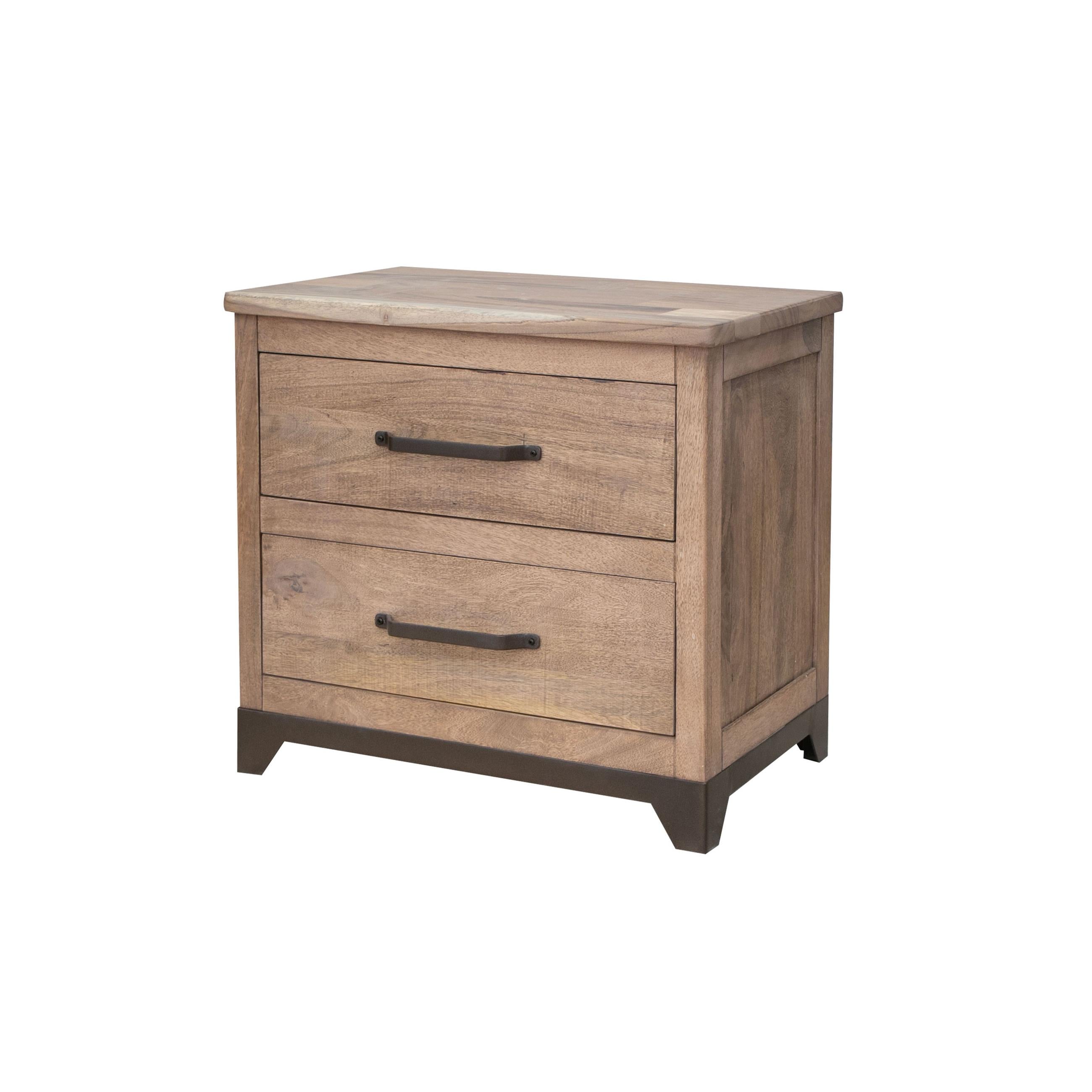  International Furniture Direct Natural Parota IFD8681NTS 2 Drawers Nightstand - Brown cappuccino/Natural Parota IMAGE 1