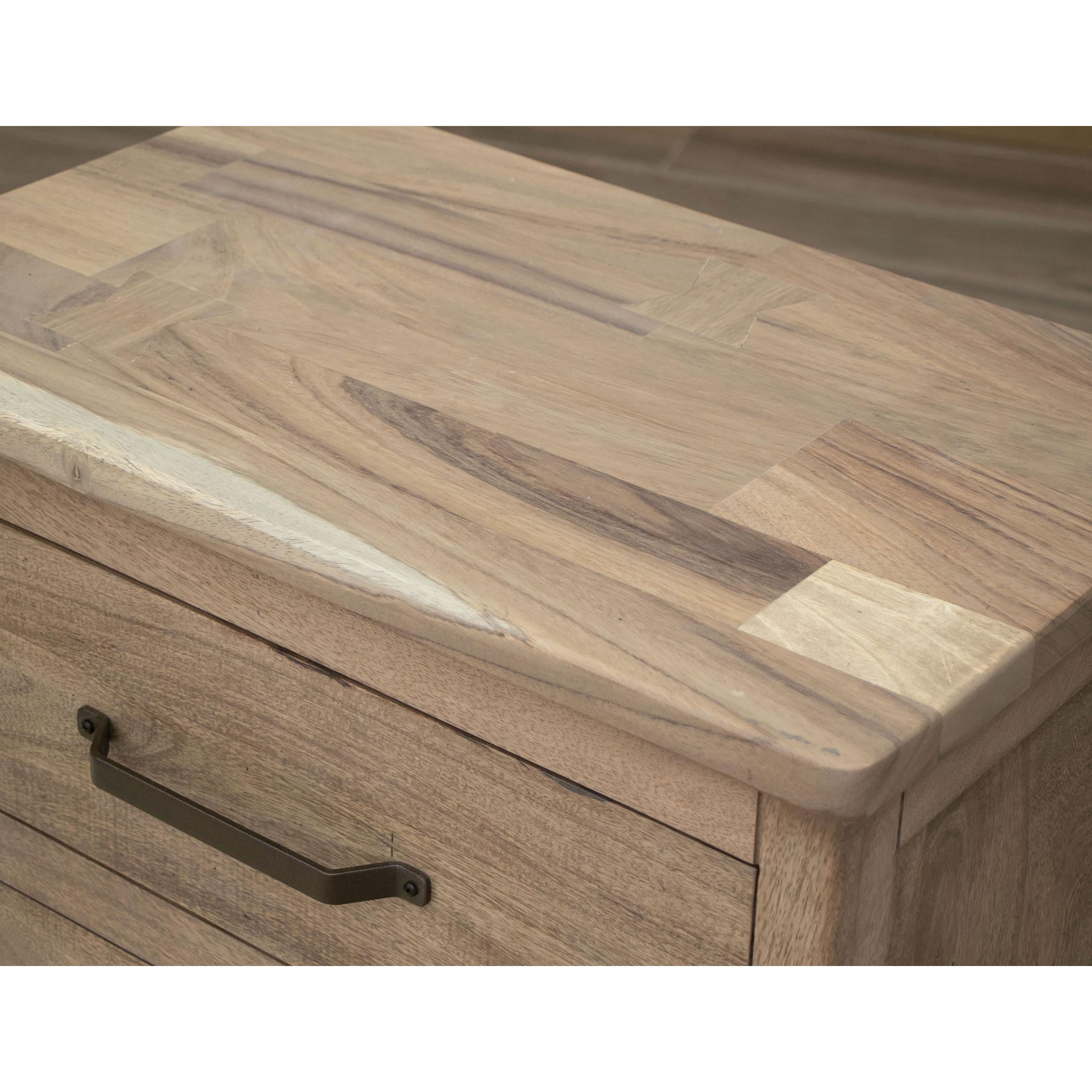  International Furniture Direct Natural Parota IFD8681NTS 2 Drawers Nightstand - Brown cappuccino/Natural Parota IMAGE 3