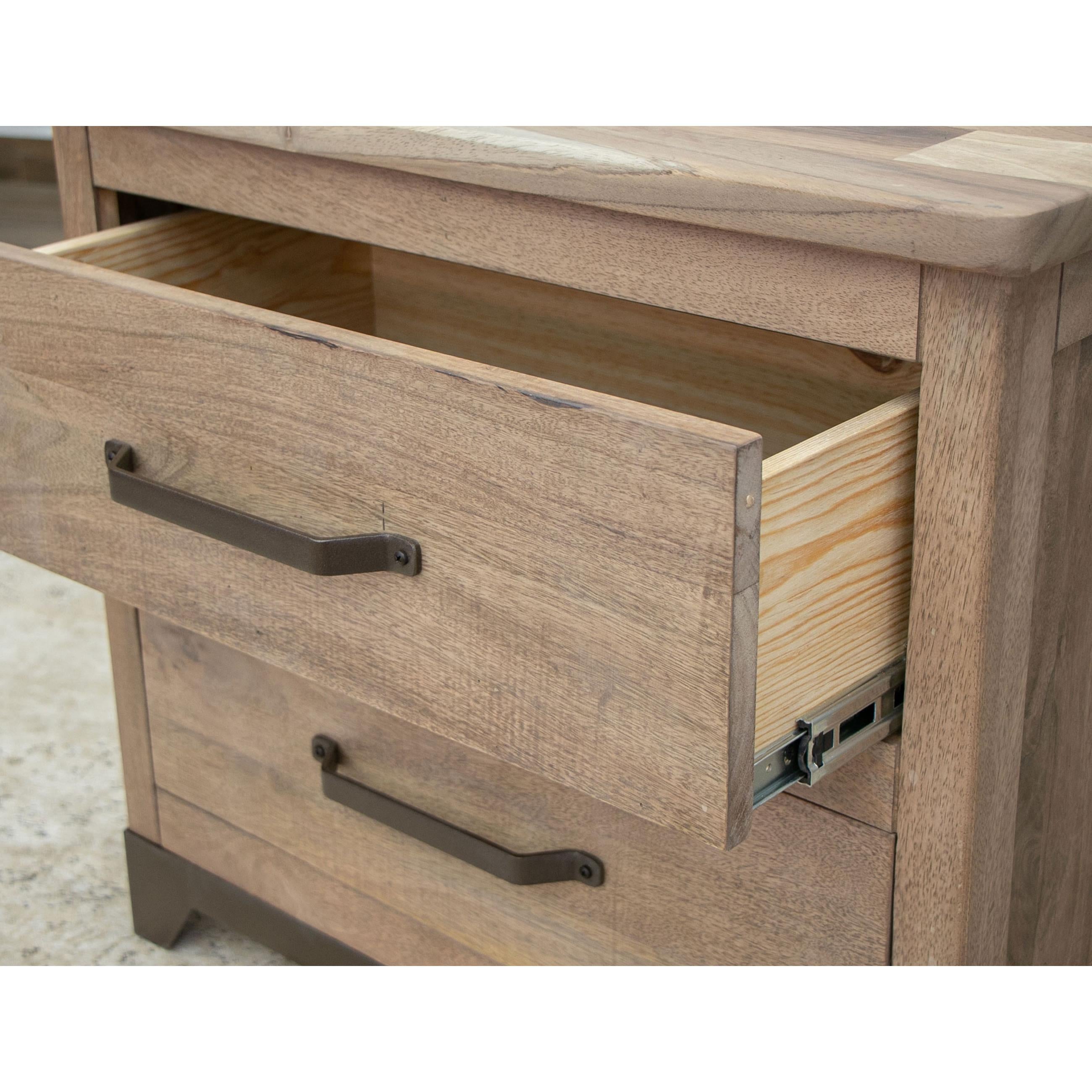  International Furniture Direct Natural Parota IFD8681NTS 2 Drawers Nightstand - Brown cappuccino/Natural Parota IMAGE 4