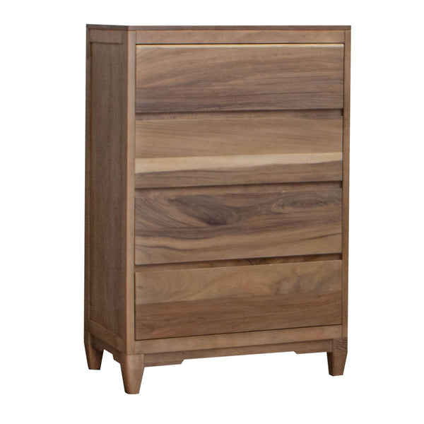 International Furniture Direct Parota Nova IFD6212CHT Chest with 4 Drawers - Brown cappuccino/Natural Parota