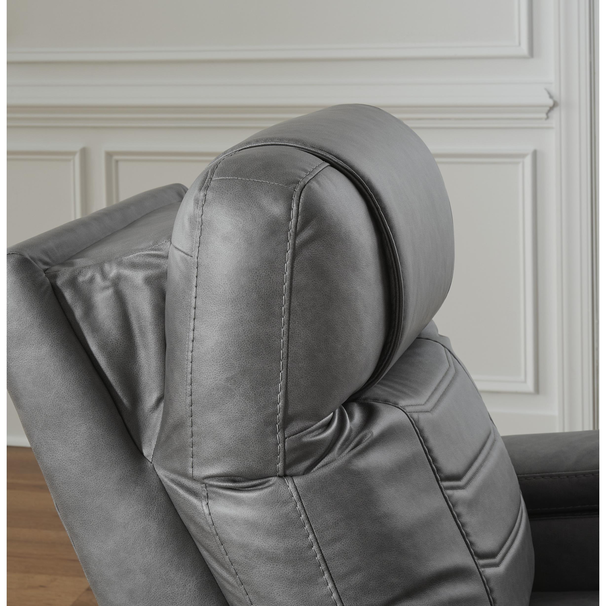  Manufacturer Color_Slate --  Signature Design by Ashley Schooner Rocks Power Leather Look Recliner IMAGE 10