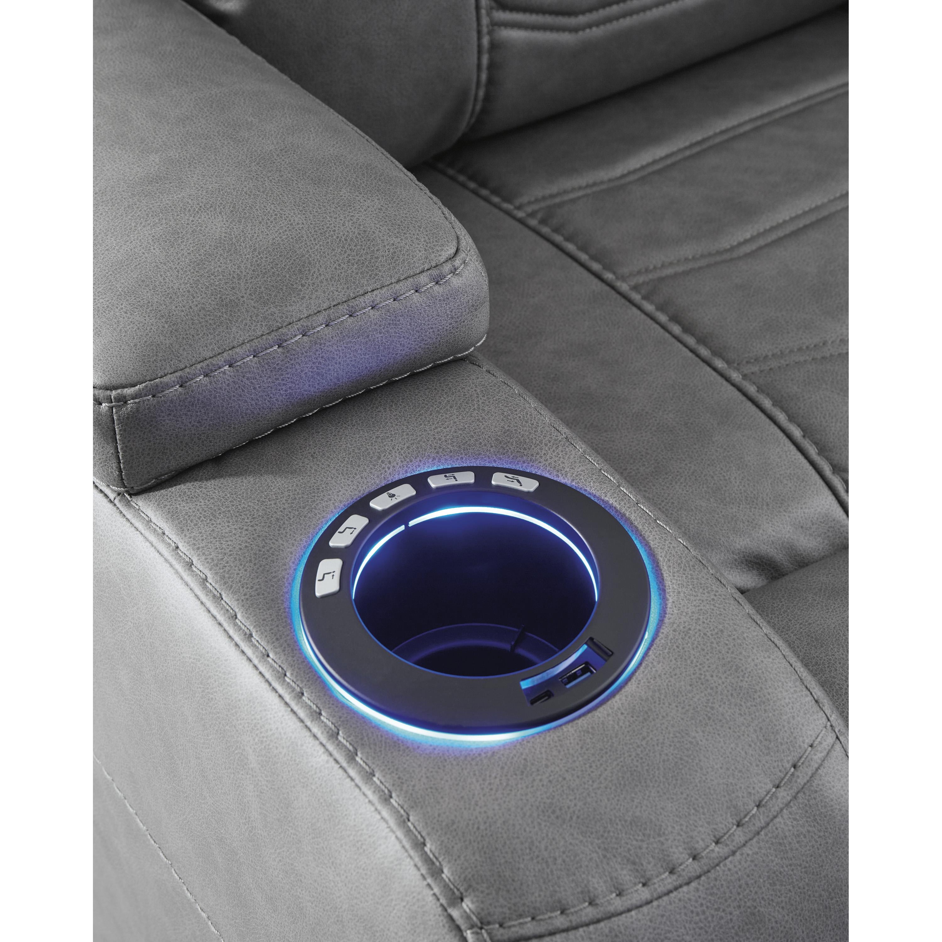  Manufacturer Color_Slate --  Signature Design by Ashley Schooner Rocks Power Leather Look Recliner IMAGE 11