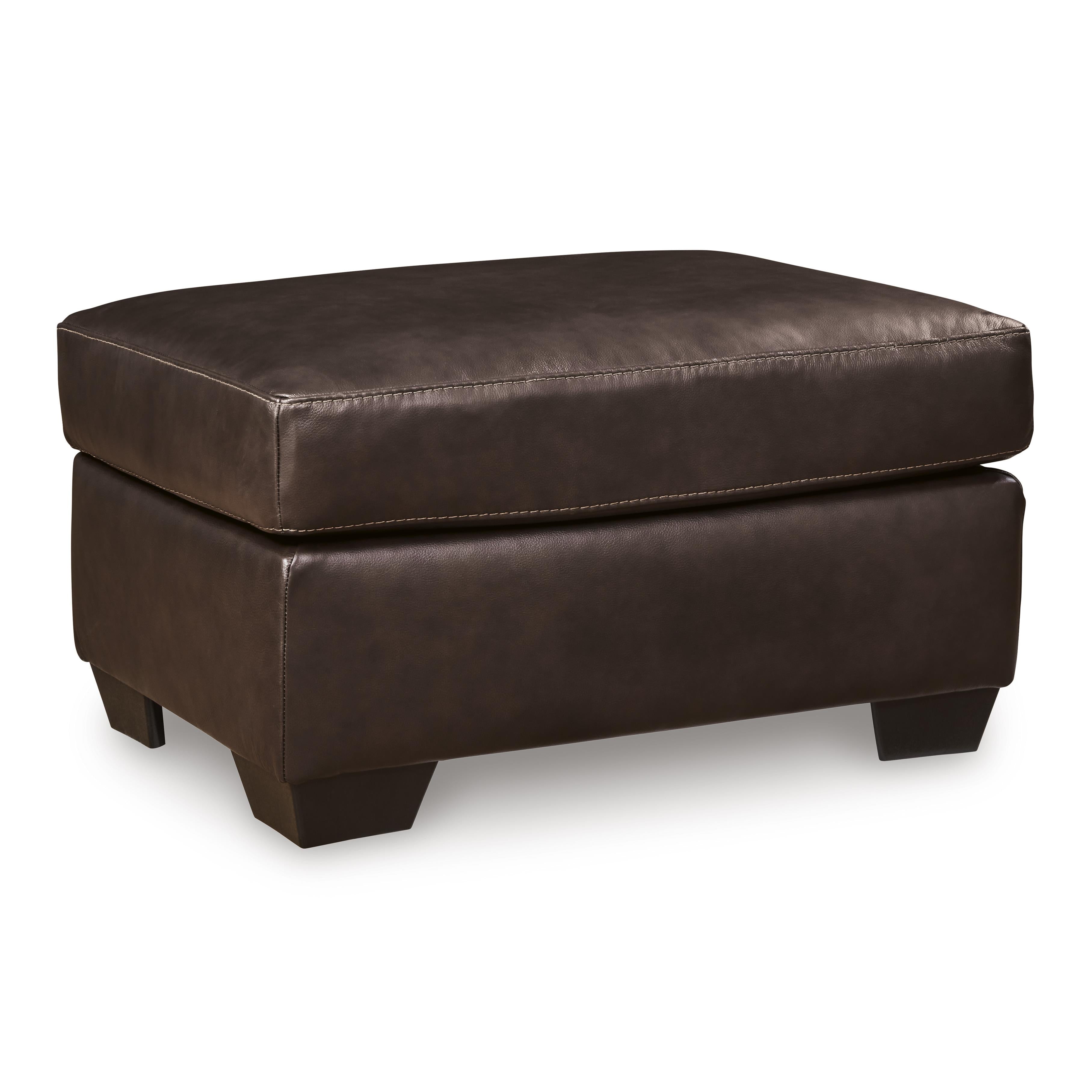  Manufacturer Color_Dark Brown --  Signature Design by Ashley Santorine Leather Match Ottoman IMAGE 1