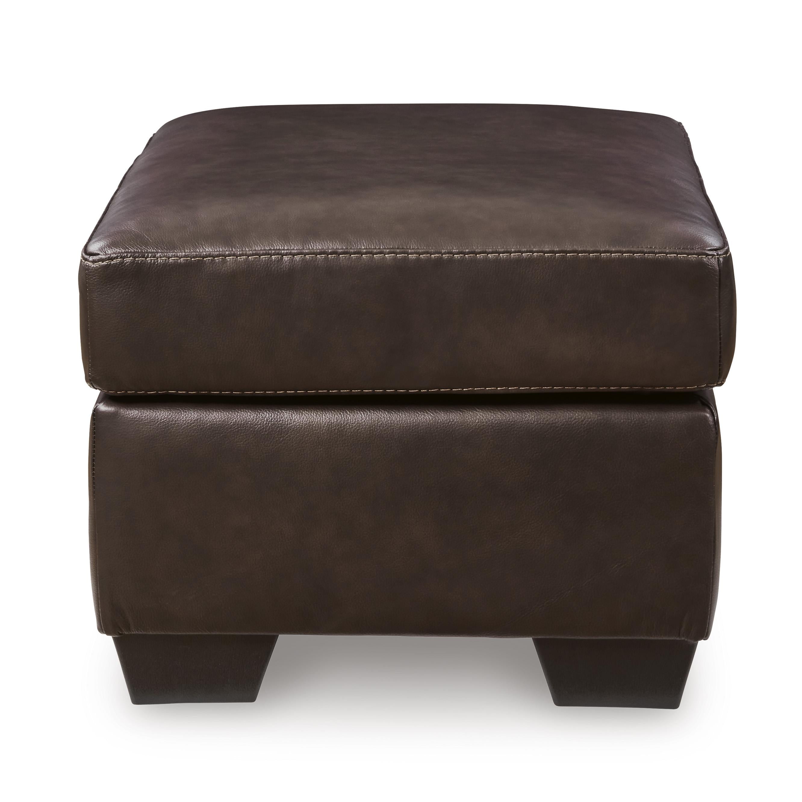  Manufacturer Color_Dark Brown --  Signature Design by Ashley Santorine Leather Match Ottoman IMAGE 3