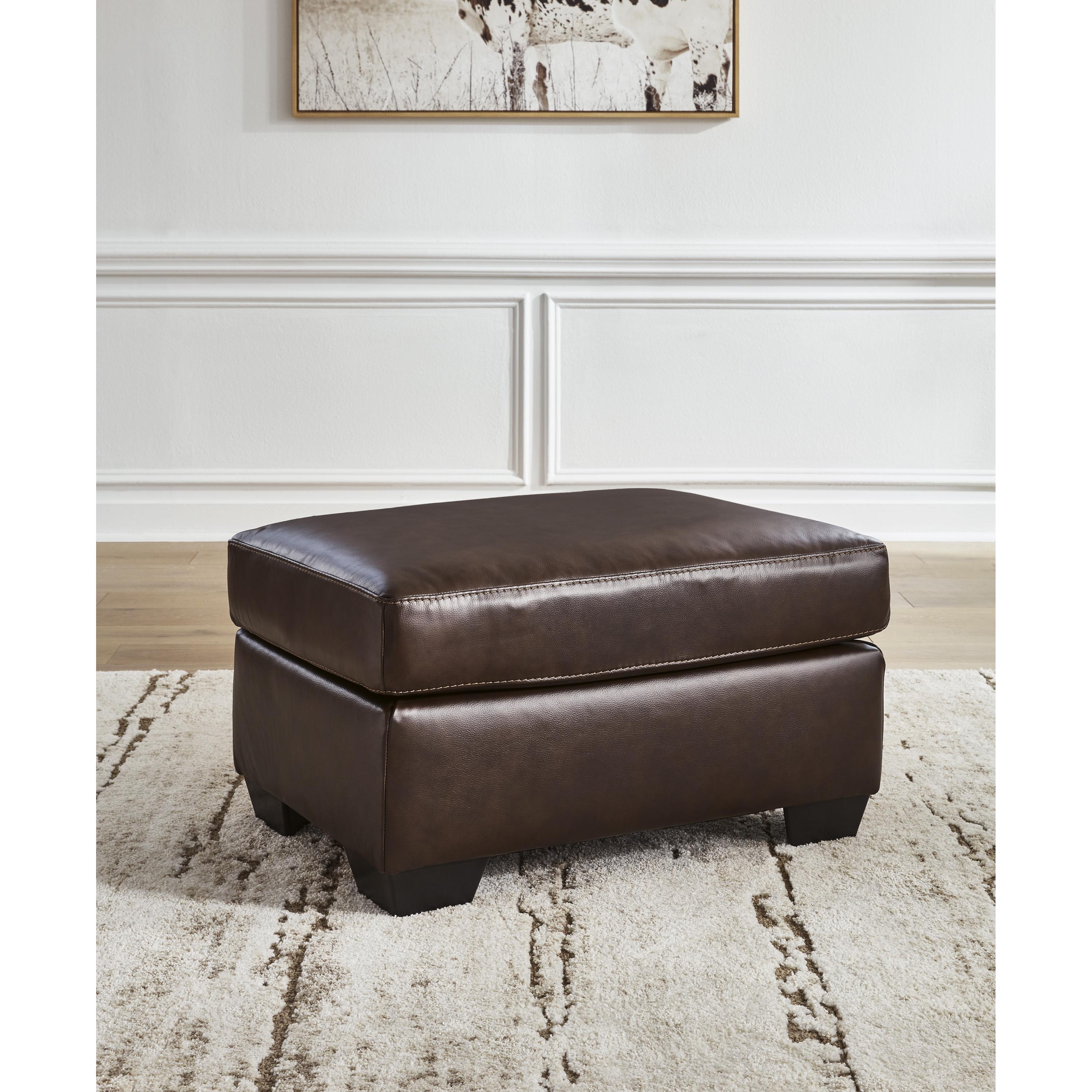  Manufacturer Color_Dark Brown --  Signature Design by Ashley Santorine Leather Match Ottoman IMAGE 4