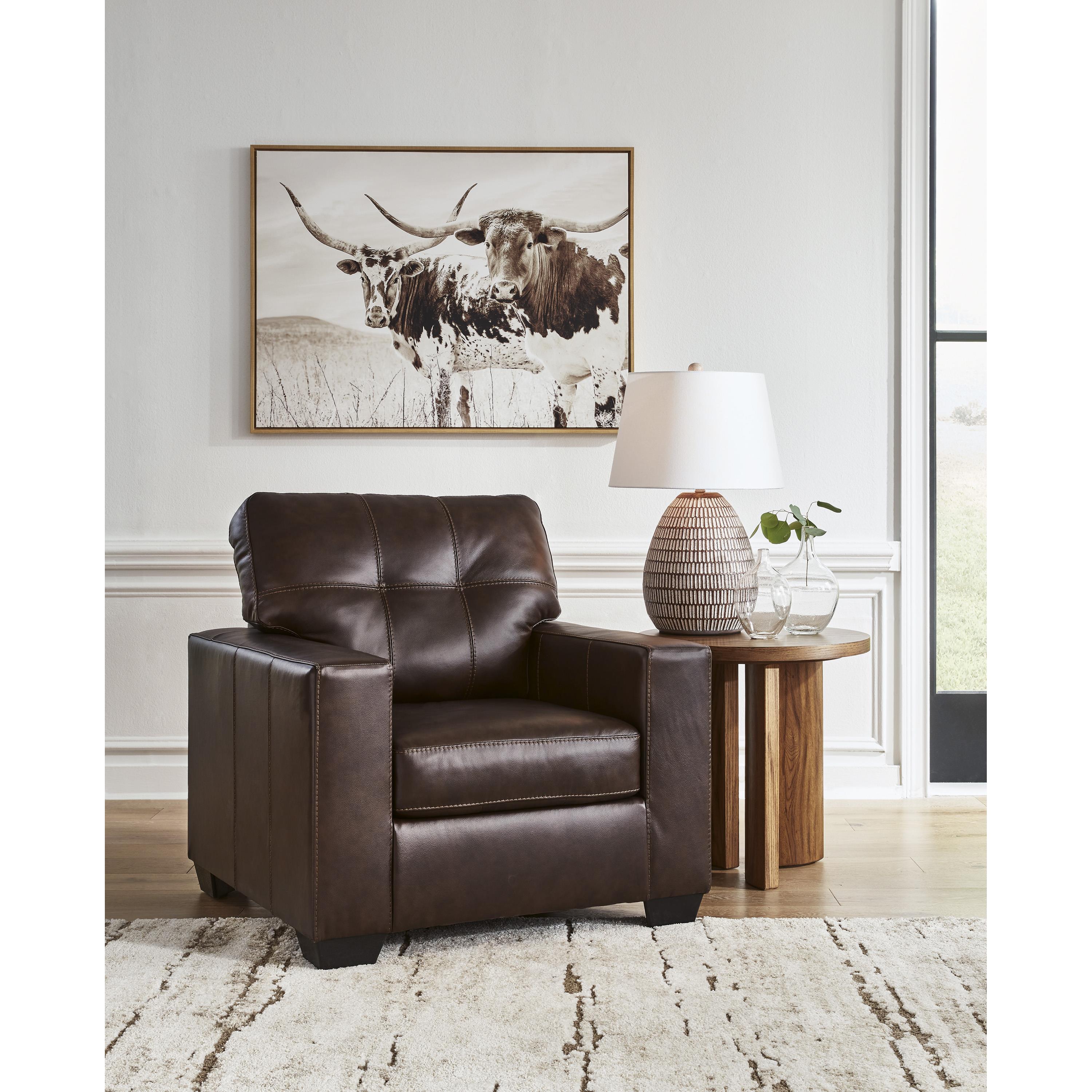  Manufacturer Color_Dark Brown --  Signature Design by Ashley Santorine Stationary Leather Match Chair IMAGE 5