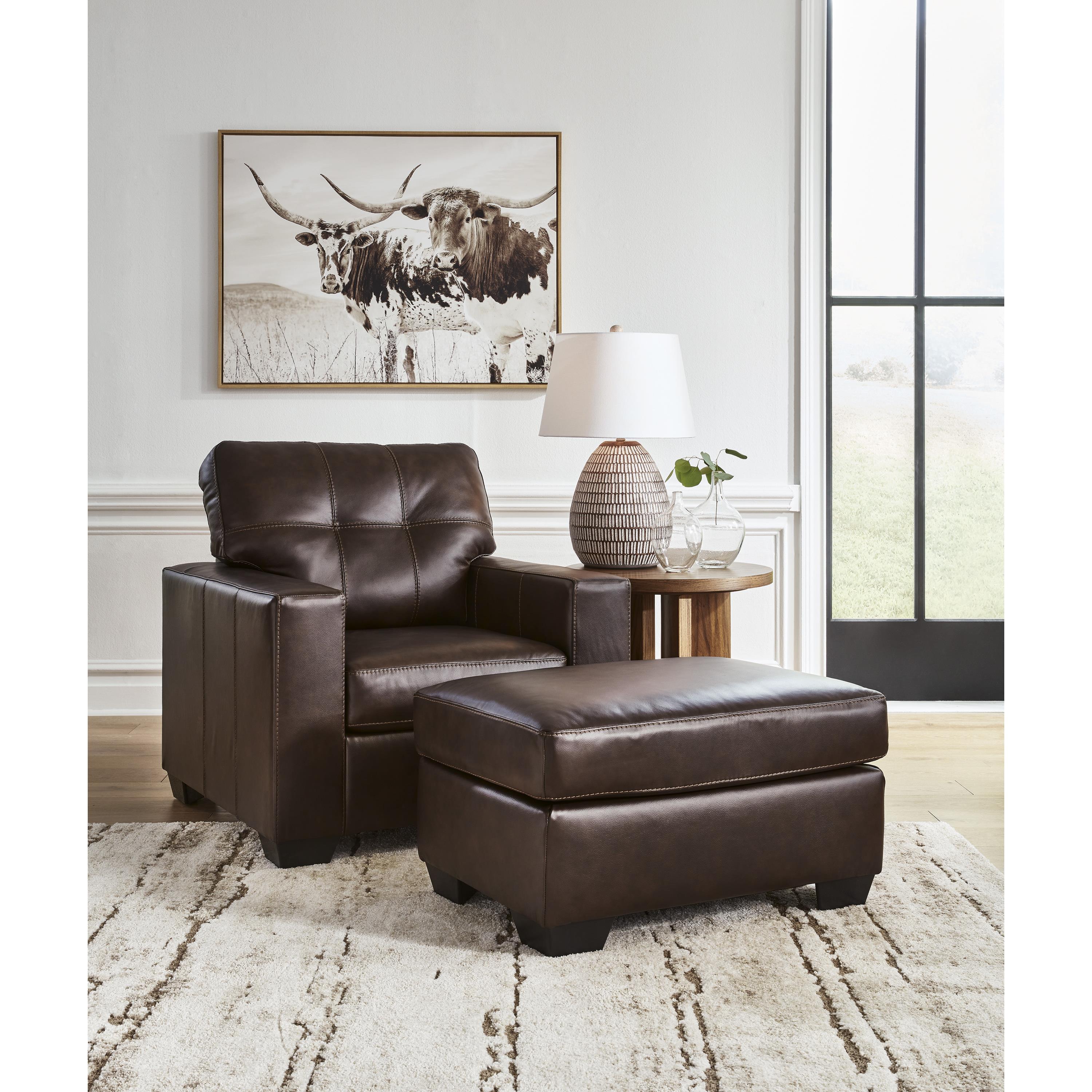  Manufacturer Color_Dark Brown --  Signature Design by Ashley Santorine Stationary Leather Match Chair IMAGE 6