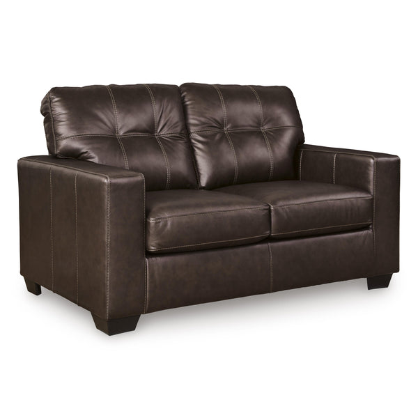 Signature Design by Ashley Santorine Stationary Leather Match Loveseat