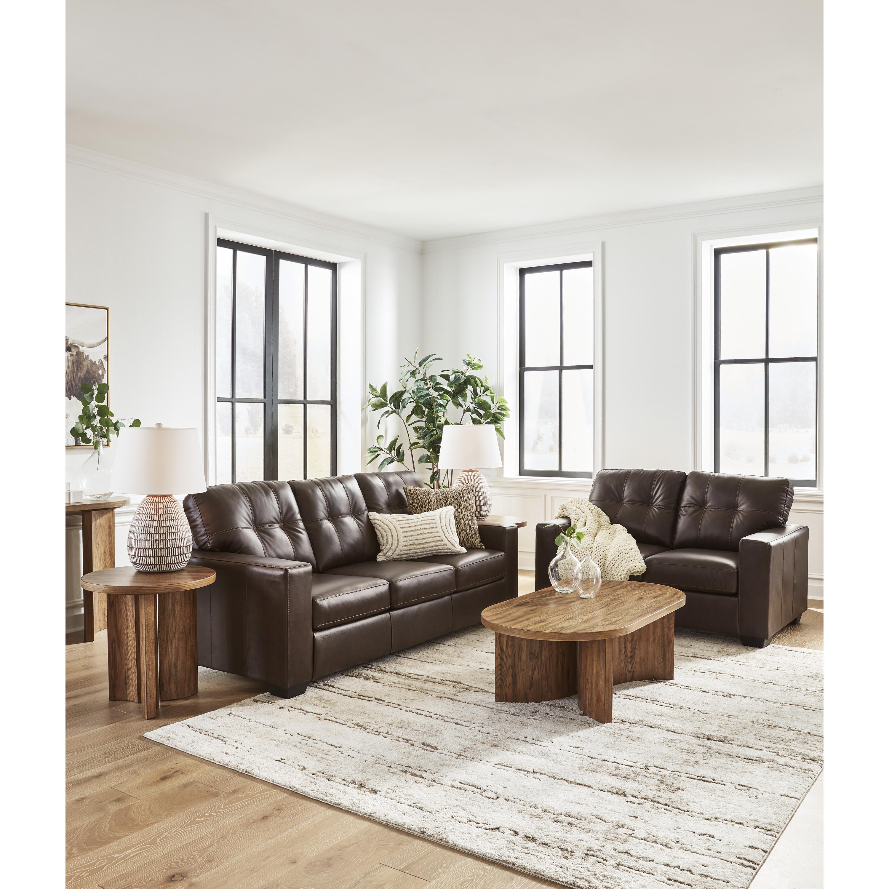  Manufacturer Color_Dark Brown --  Signature Design by Ashley Santorine Stationary Leather Match Loveseat IMAGE 10