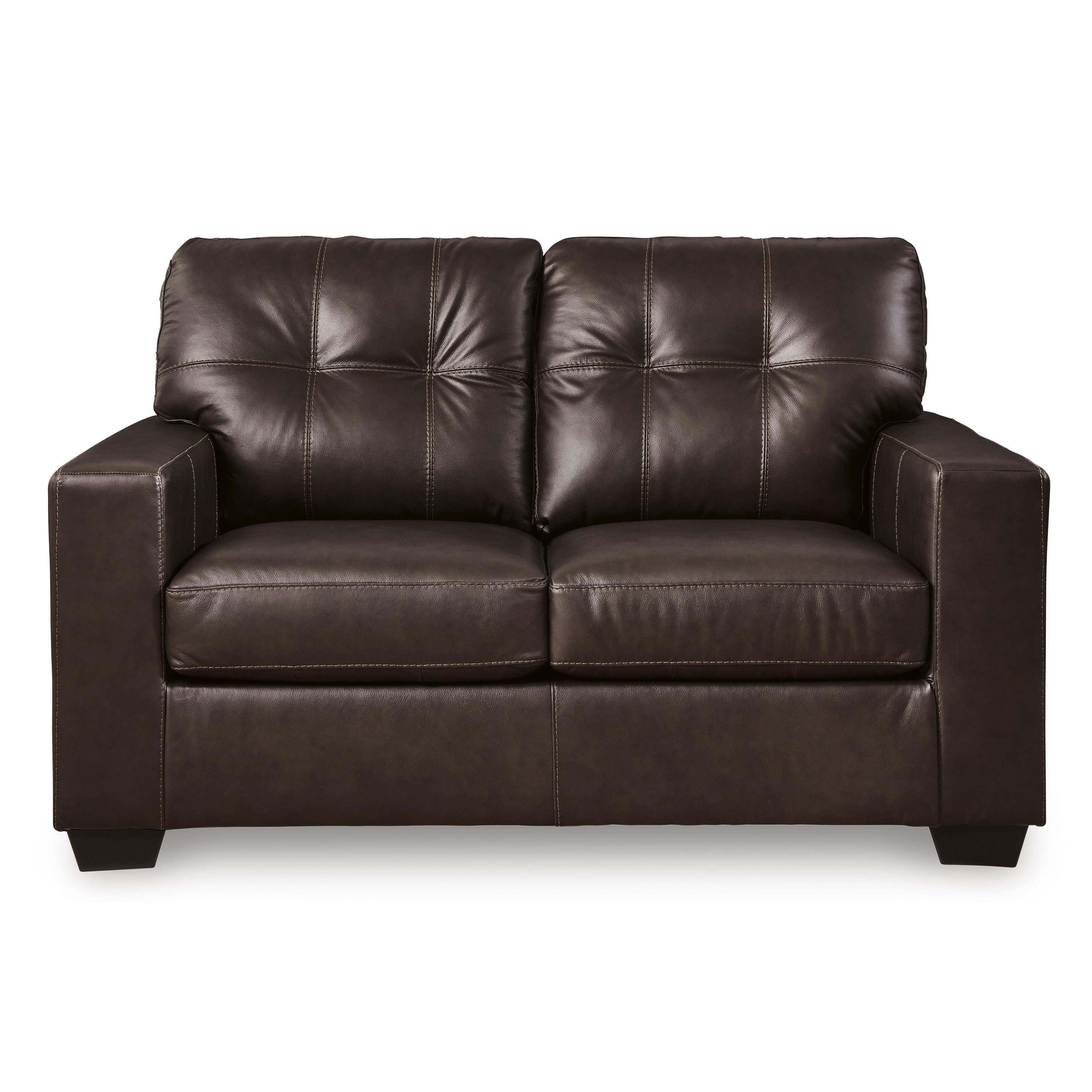  Manufacturer Color_Dark Brown --  Signature Design by Ashley Santorine Stationary Leather Match Loveseat IMAGE 2