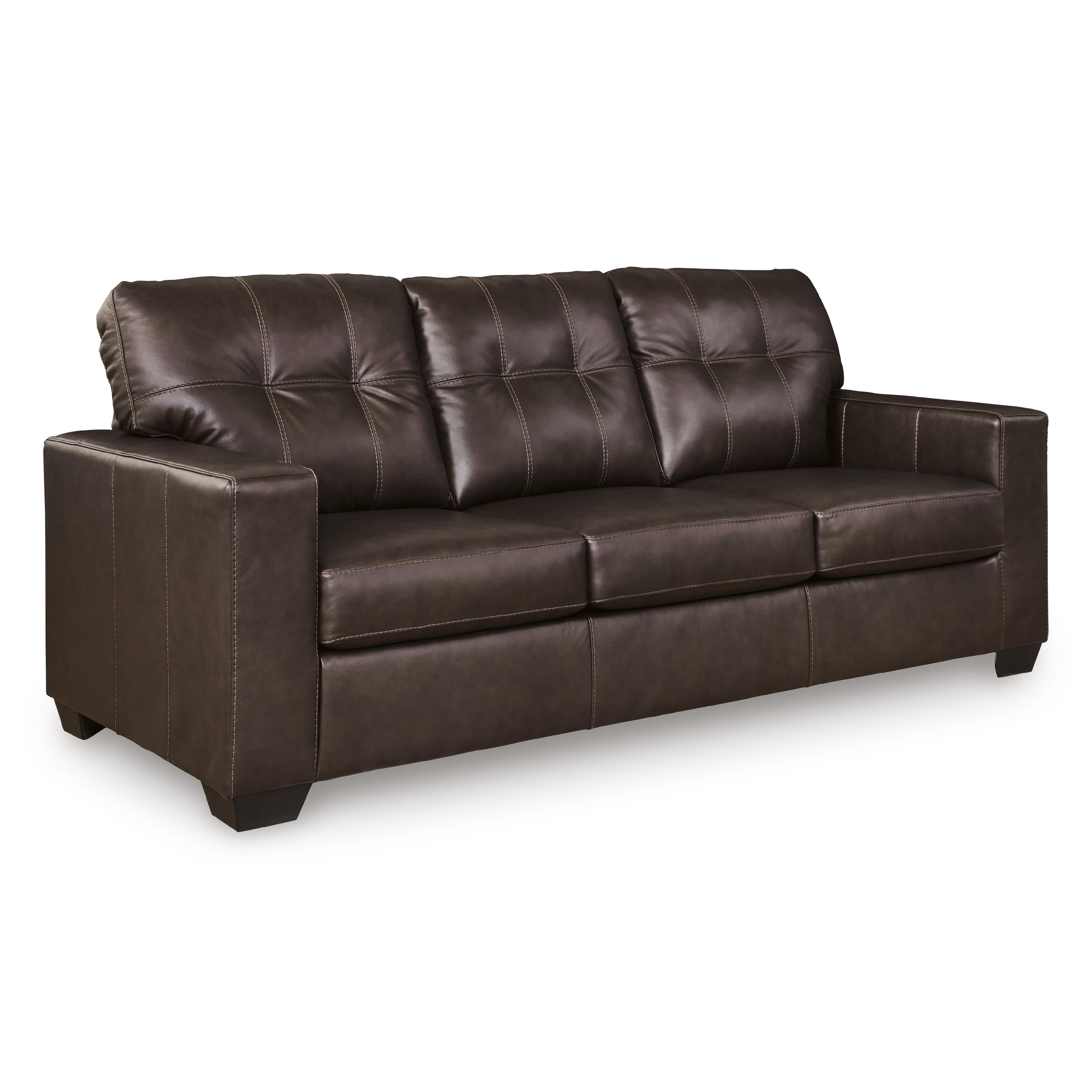  Manufacturer Color_Dark Brown --  Signature Design by Ashley Santorine Stationary Leather Match Sofa IMAGE 1