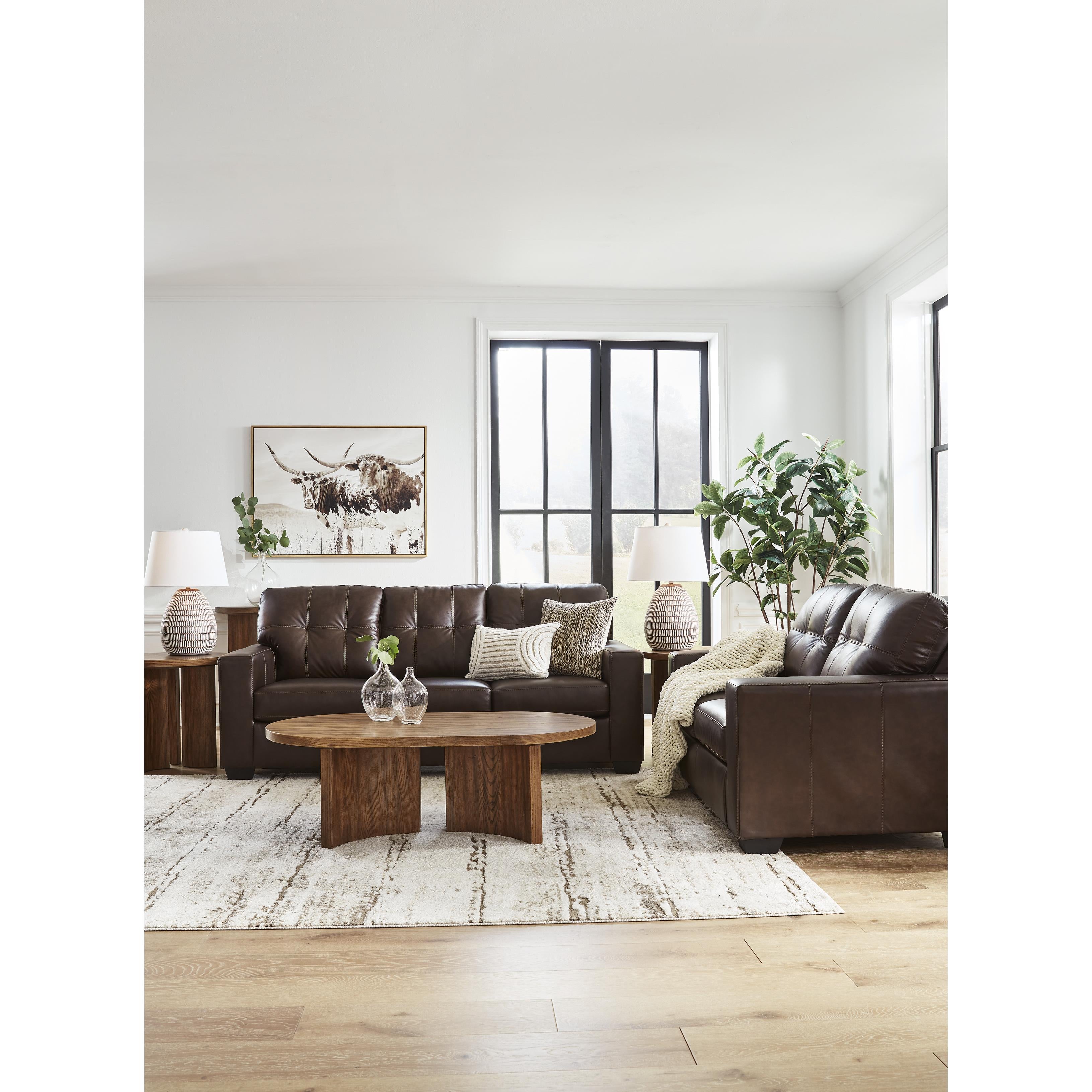  Manufacturer Color_Dark Brown --  Signature Design by Ashley Santorine Stationary Leather Match Sofa IMAGE 11