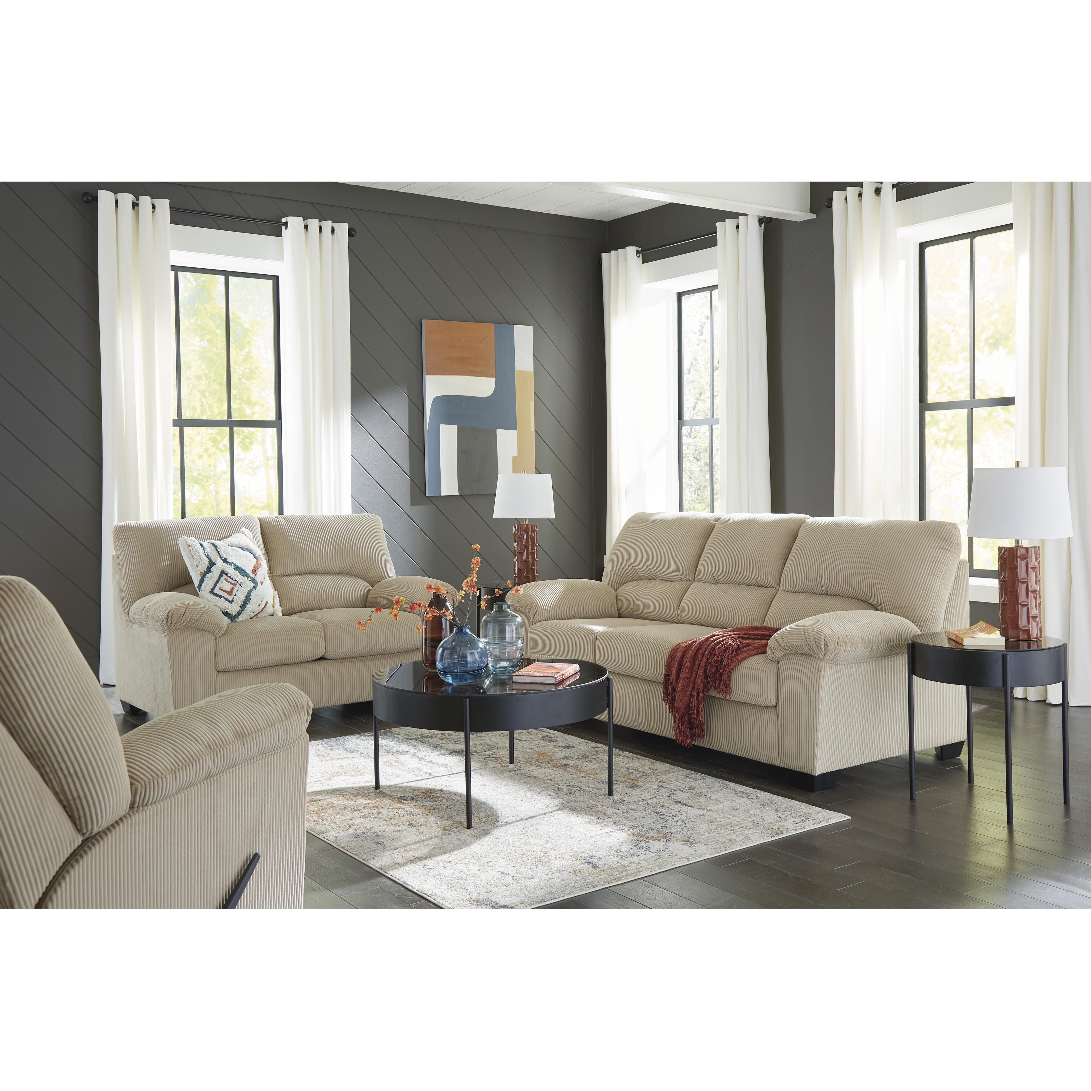  Manufacturer Color_Sand --  Signature Design by Ashley SimpleJoy Rocker Fabric Recliner IMAGE 10